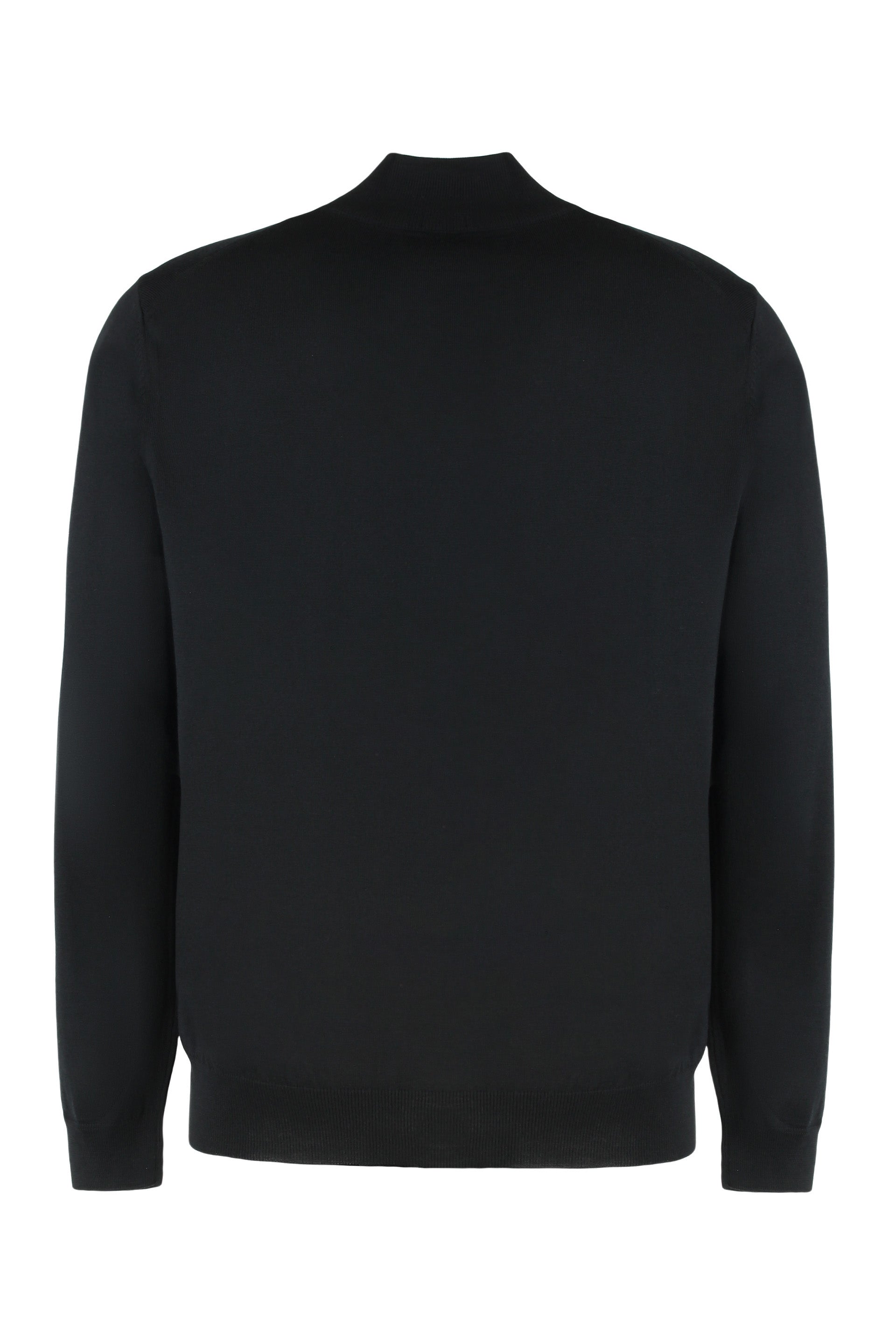 Sweater with zipper in virgin wool