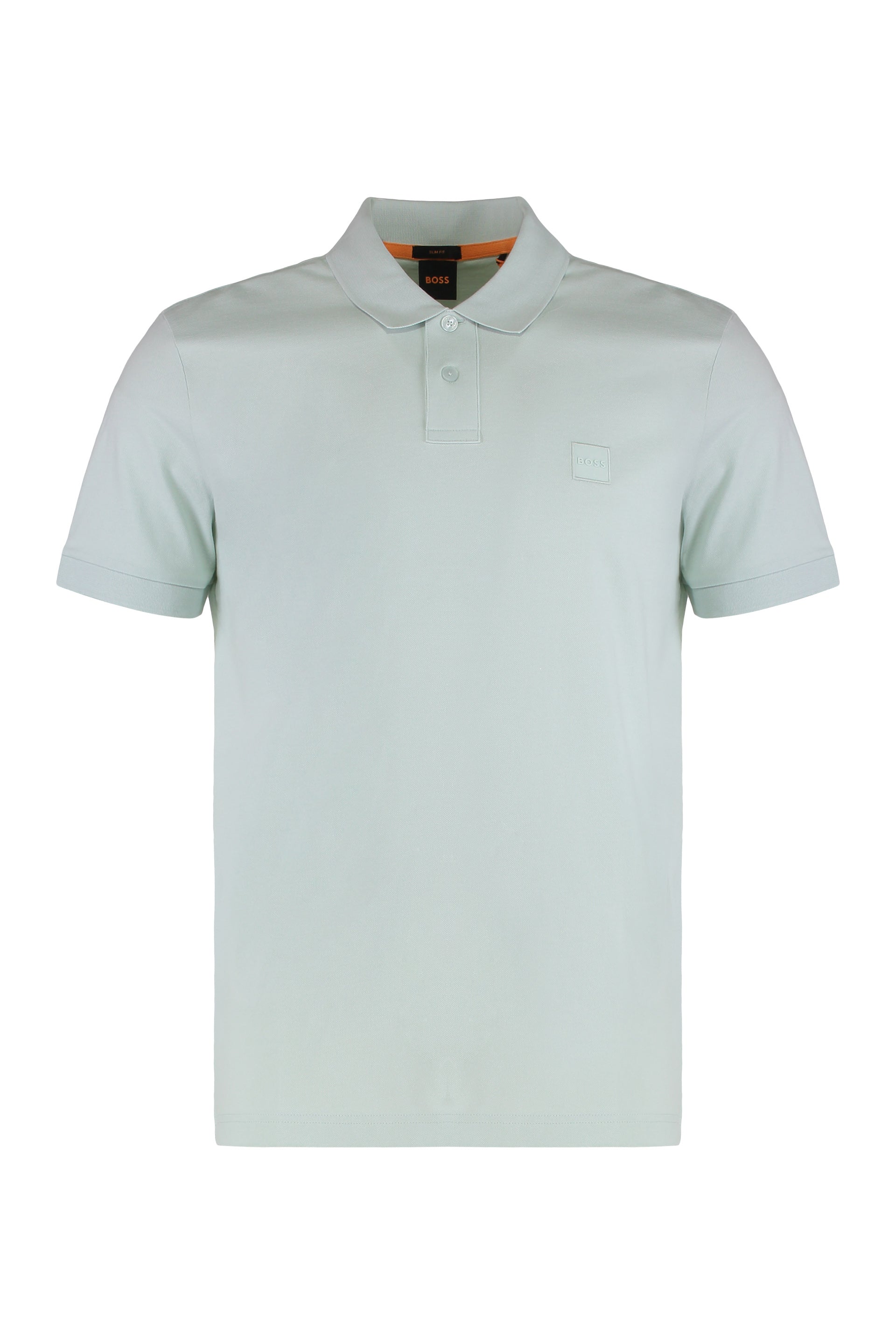 Slim fit polo in elastic cotton