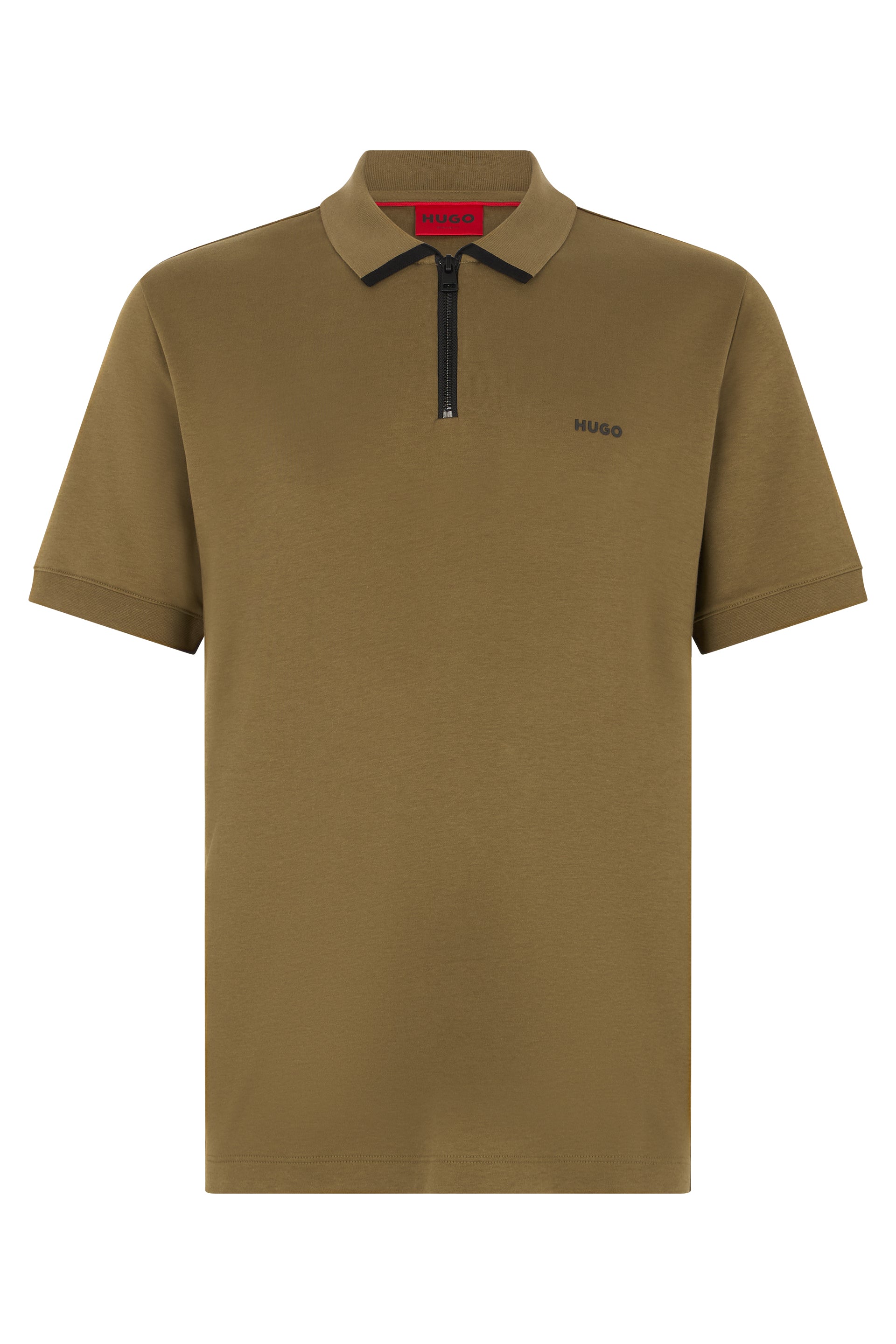 Cotton polo with zipper
