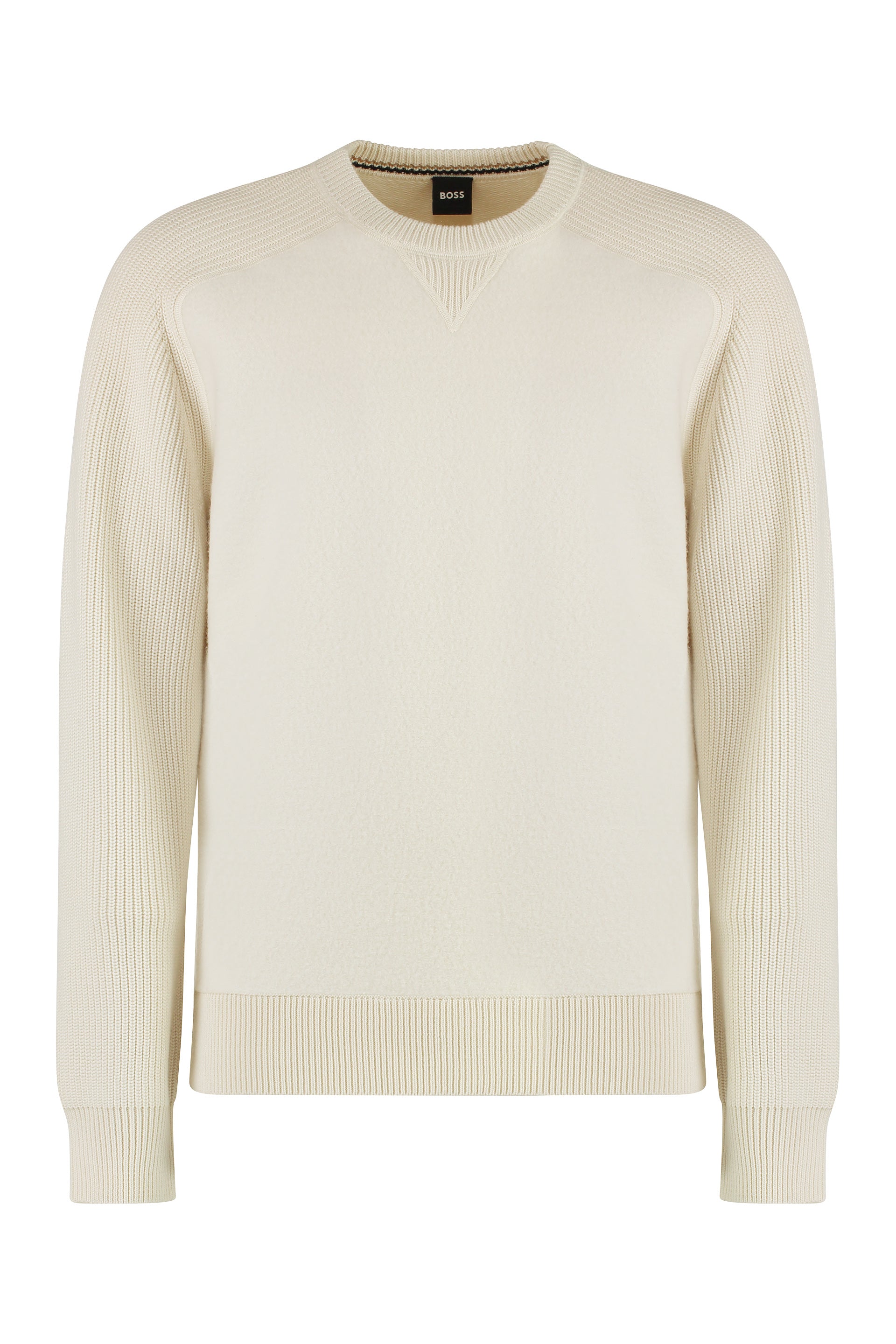 Cotton blend crew-neck sweater