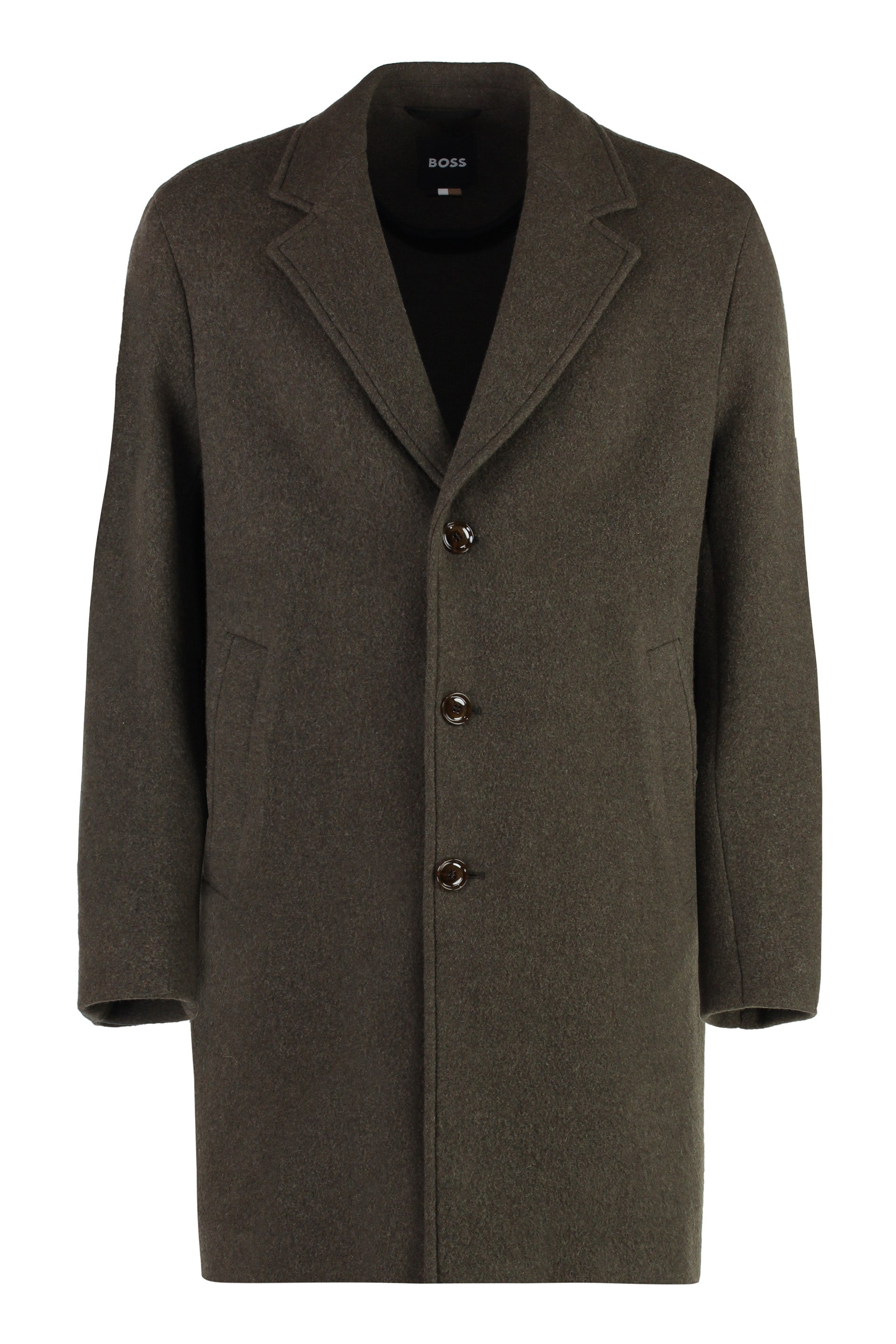 Single-breasted wool coat