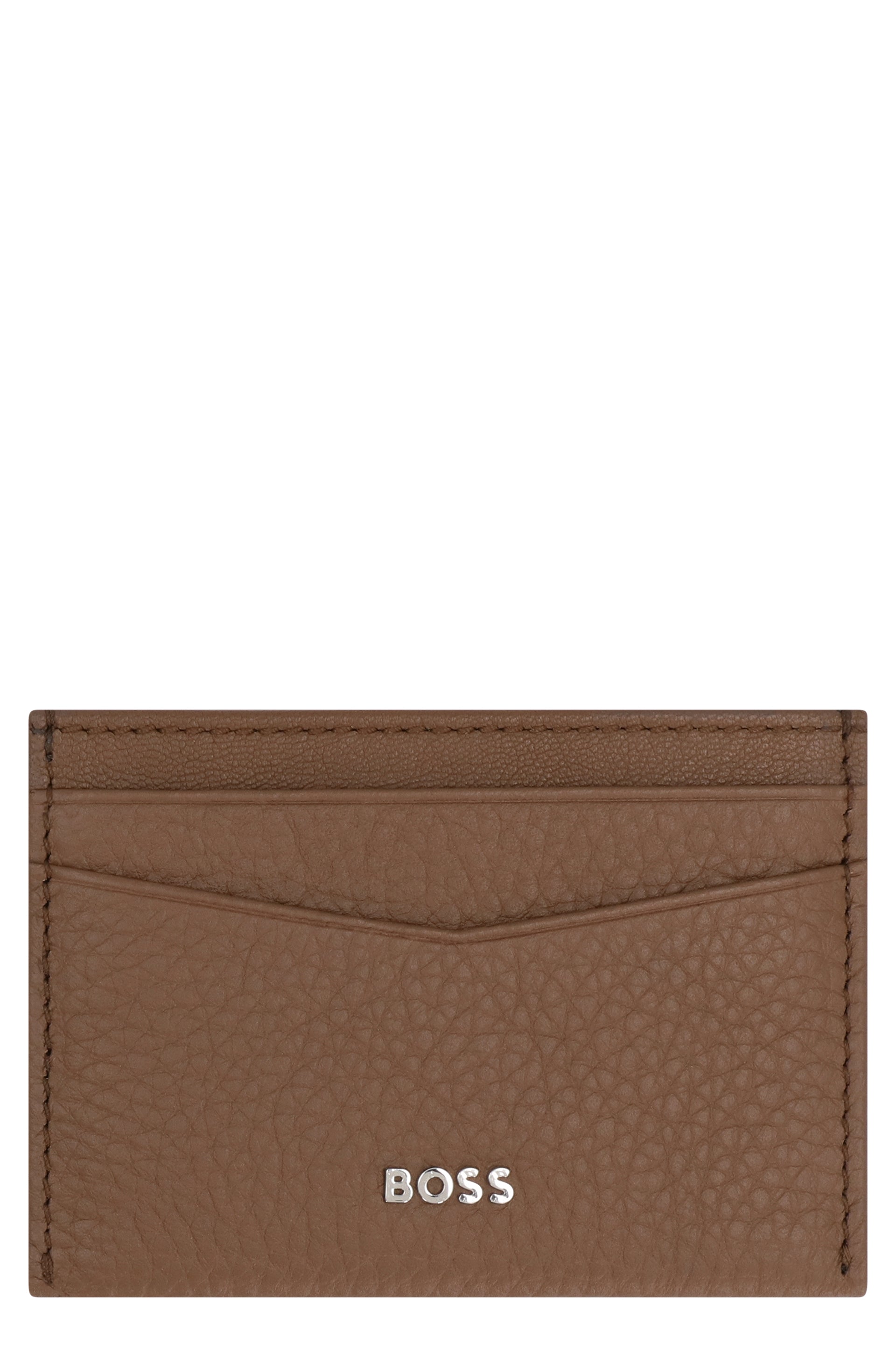 Logo detail leather card holder