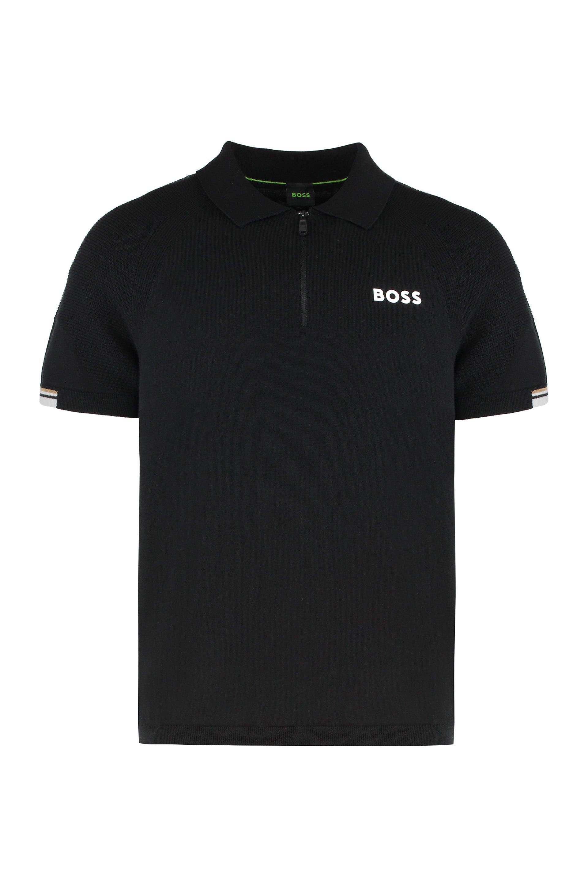Short sleeve polo with zip