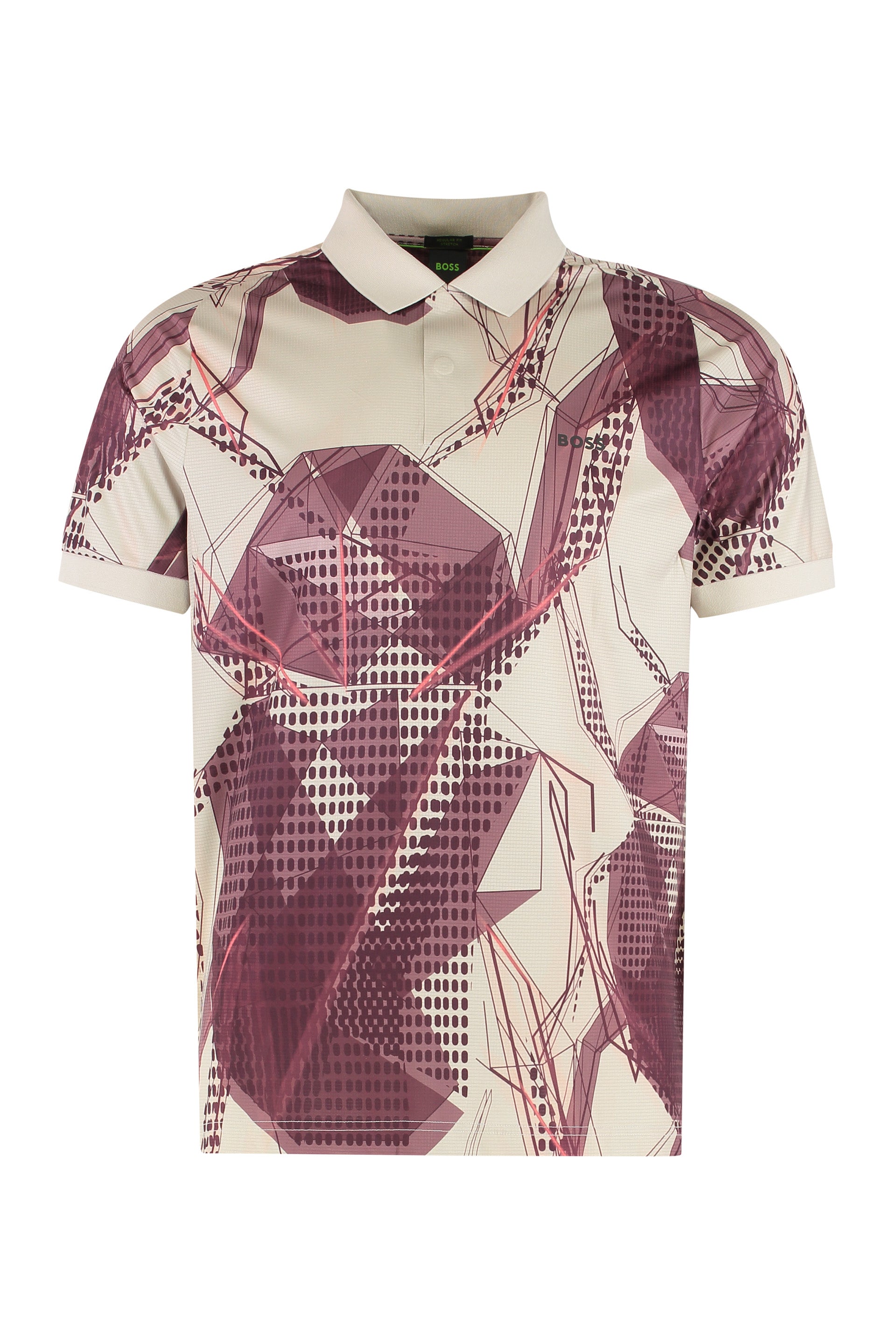 Printed short sleeve polo