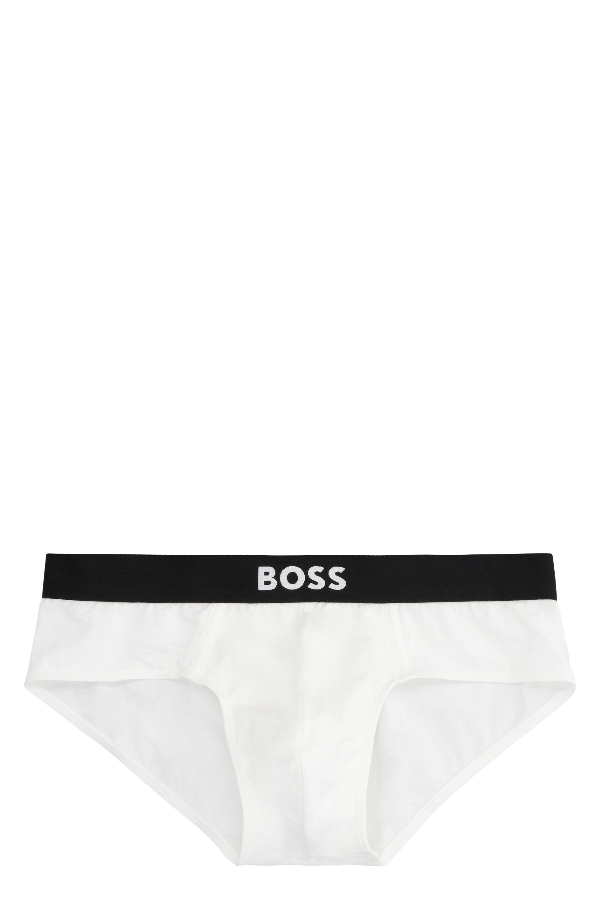 Set of three cotton briefs with logoed elastic band