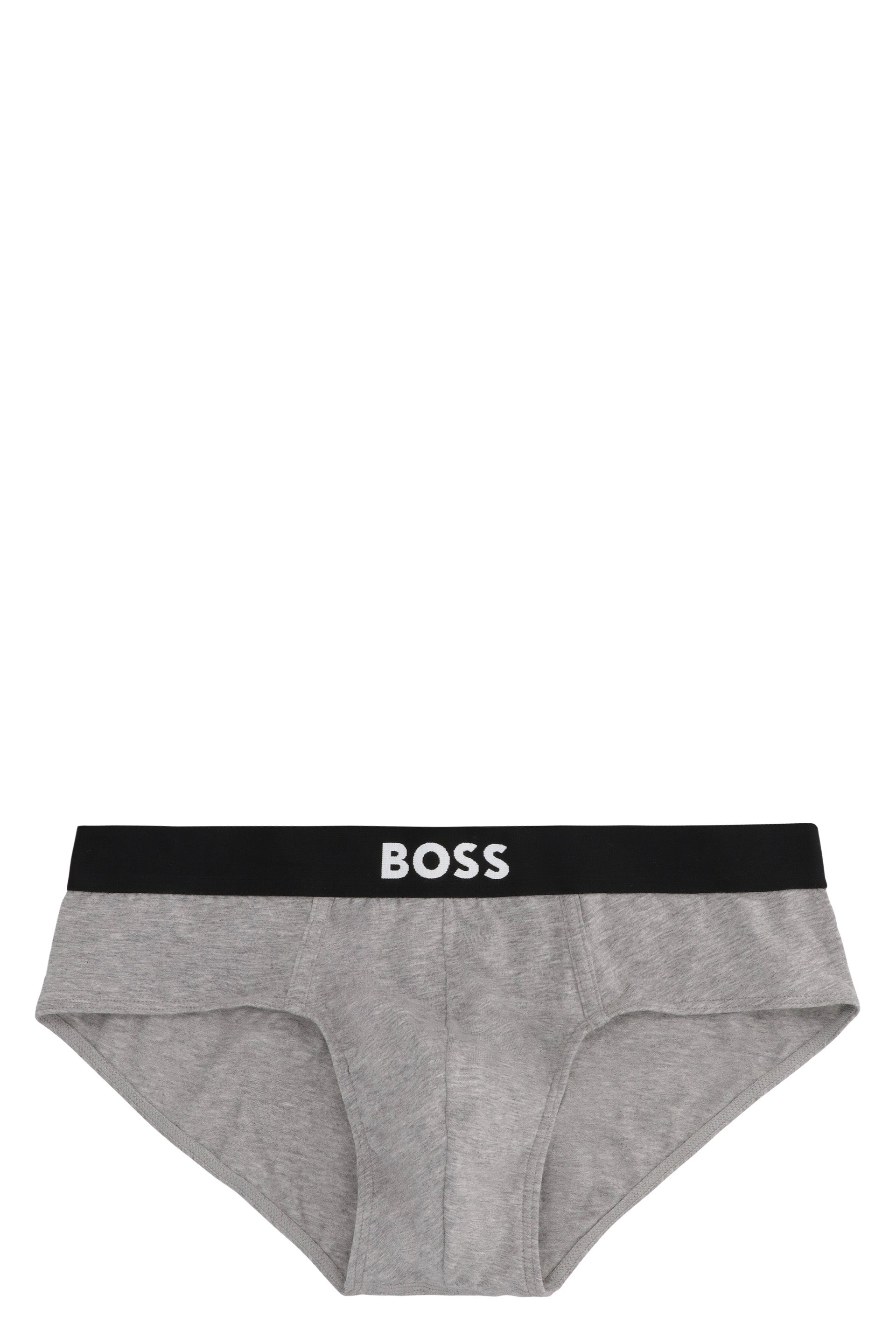 Set of three cotton briefs with logoed elastic band