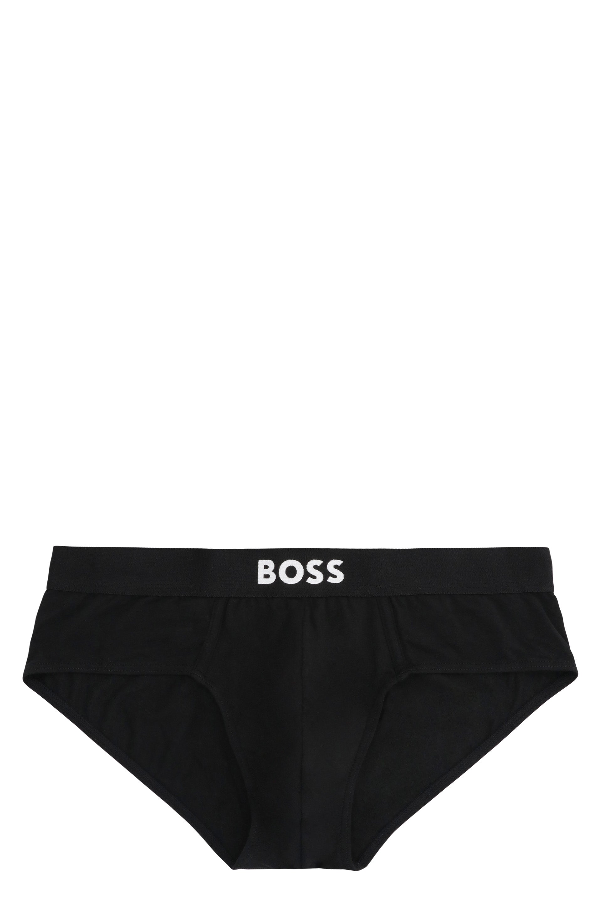 Set of three cotton briefs with logoed elastic band