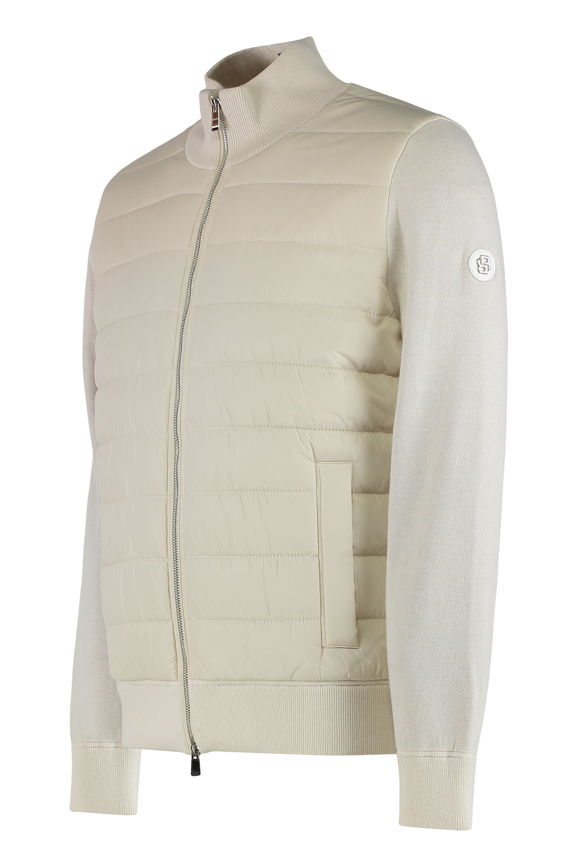 Cardigan with padded front panel
