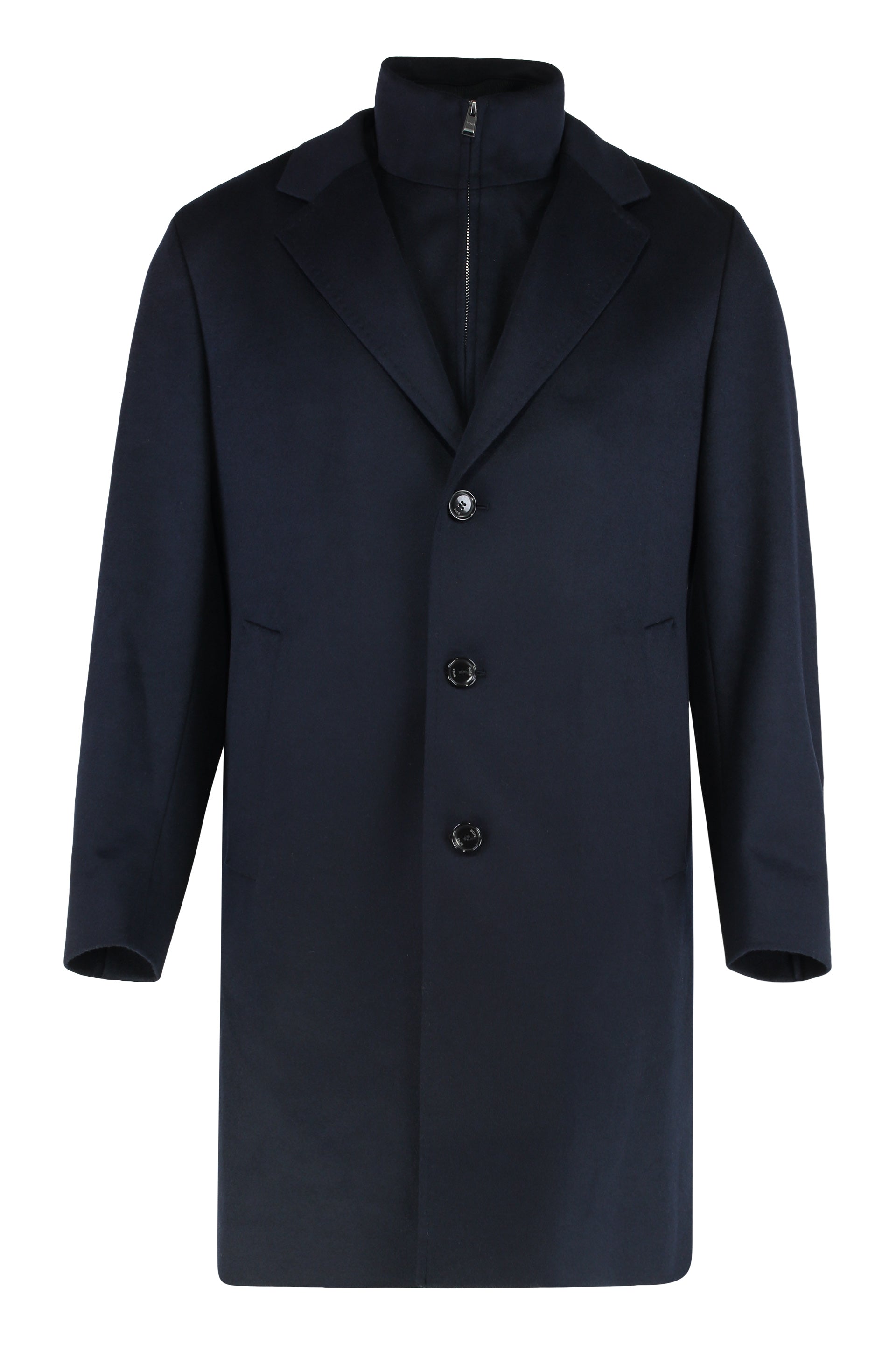Regular fit coat in wool and cashmere