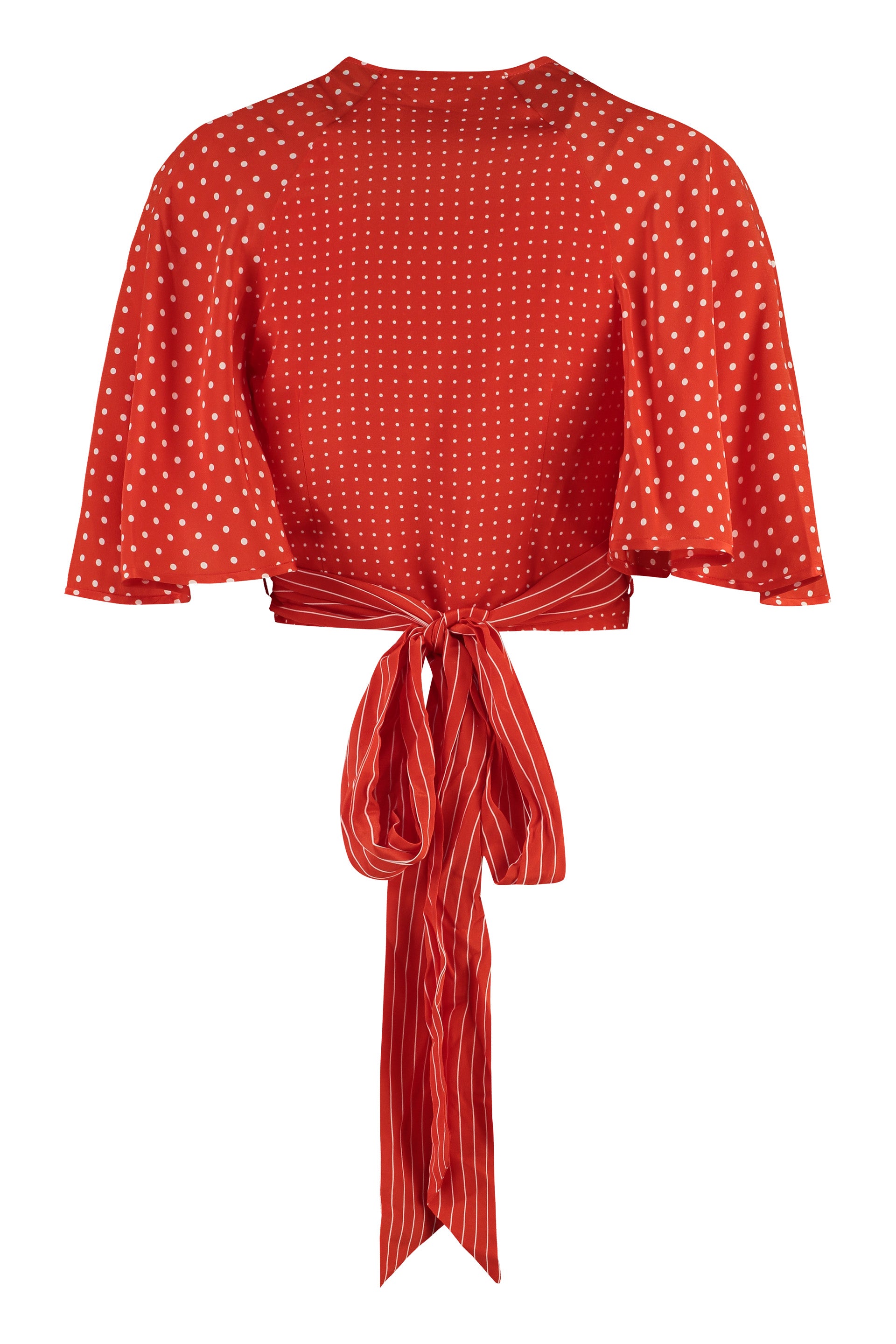 Polka-dot print silk top