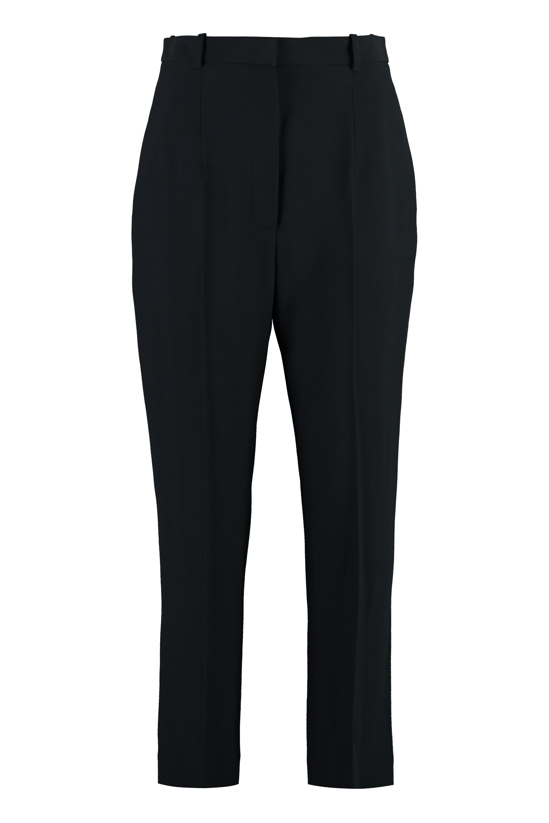 Crepe pants with straight legs