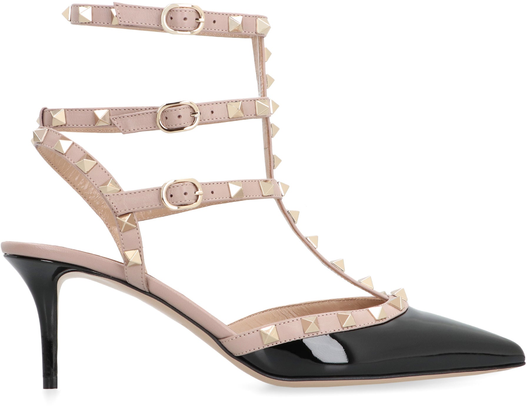 Valentino Garavani - Rockstud Patent leather slingback pumps