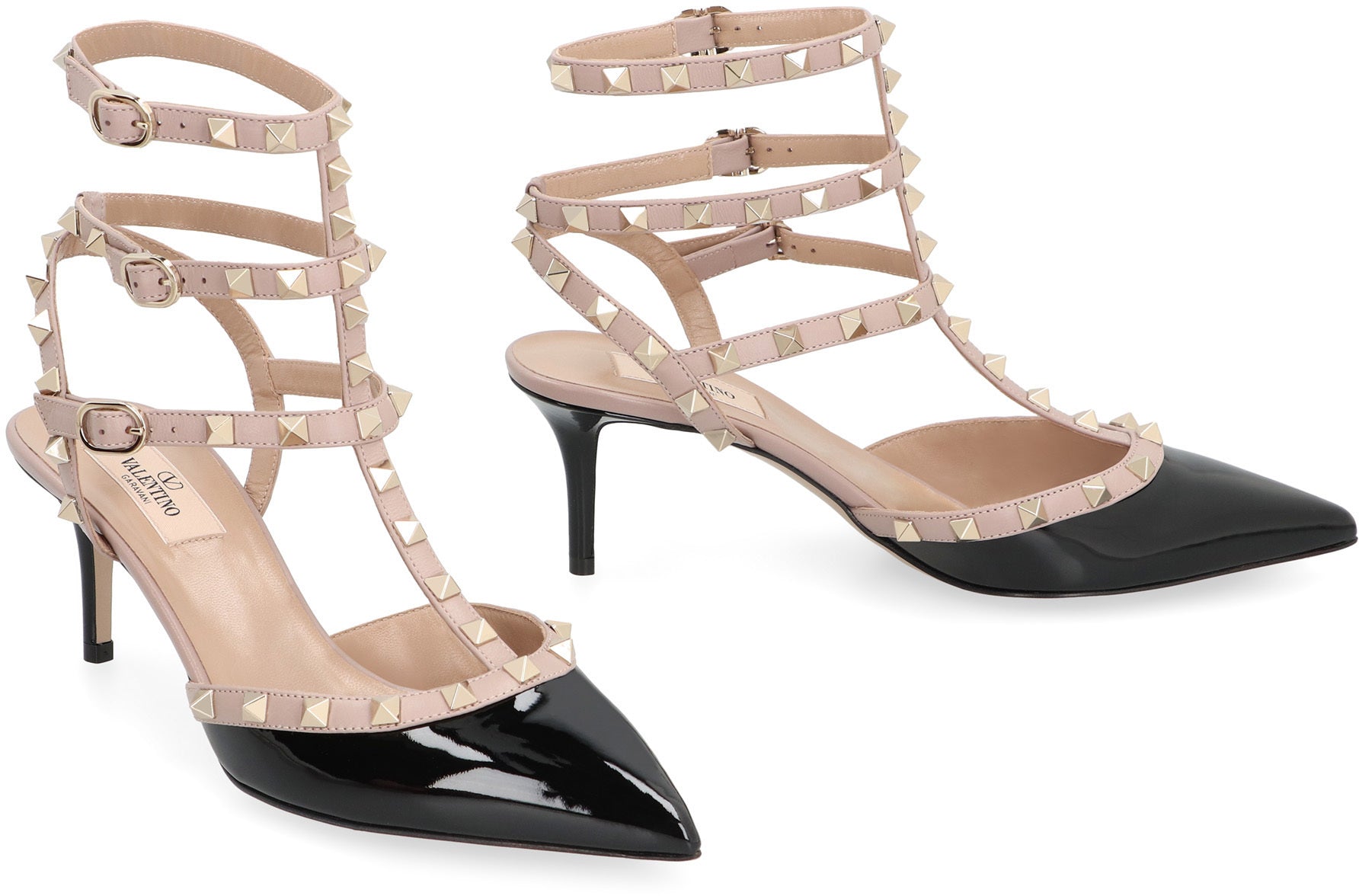 Valentino Garavani - Rockstud Patent leather slingback pumps