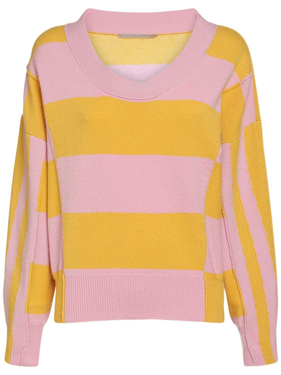 Pink and yellow striped pullover elegant