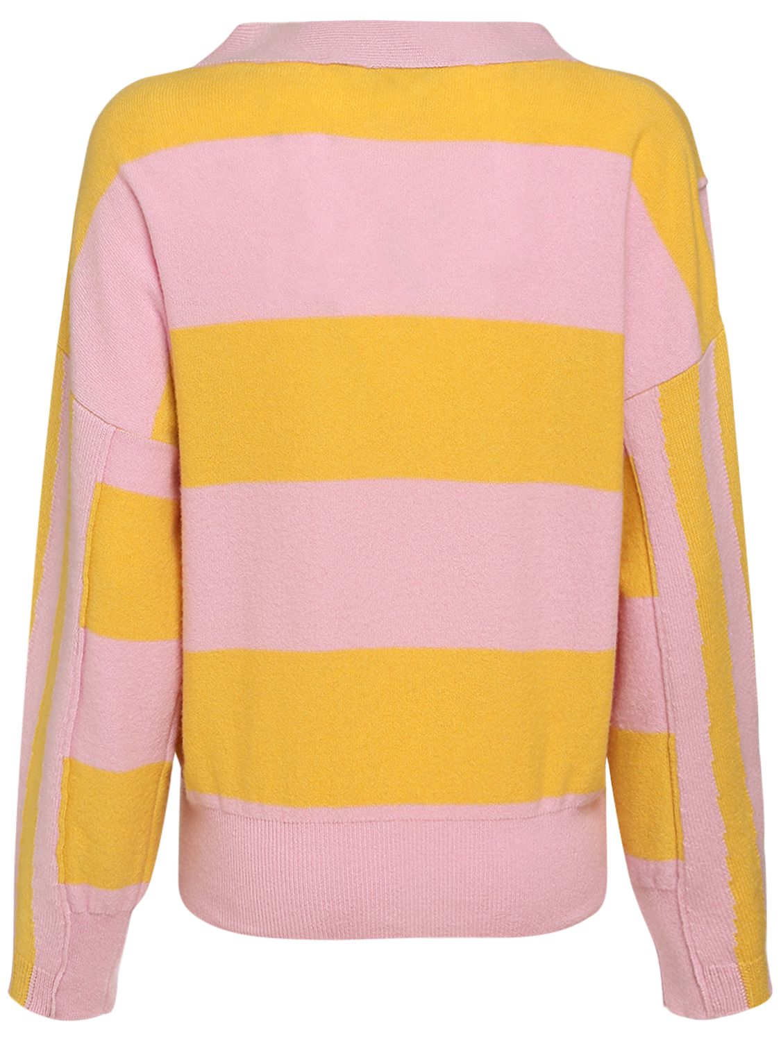 Pink and yellow striped pullover elegant