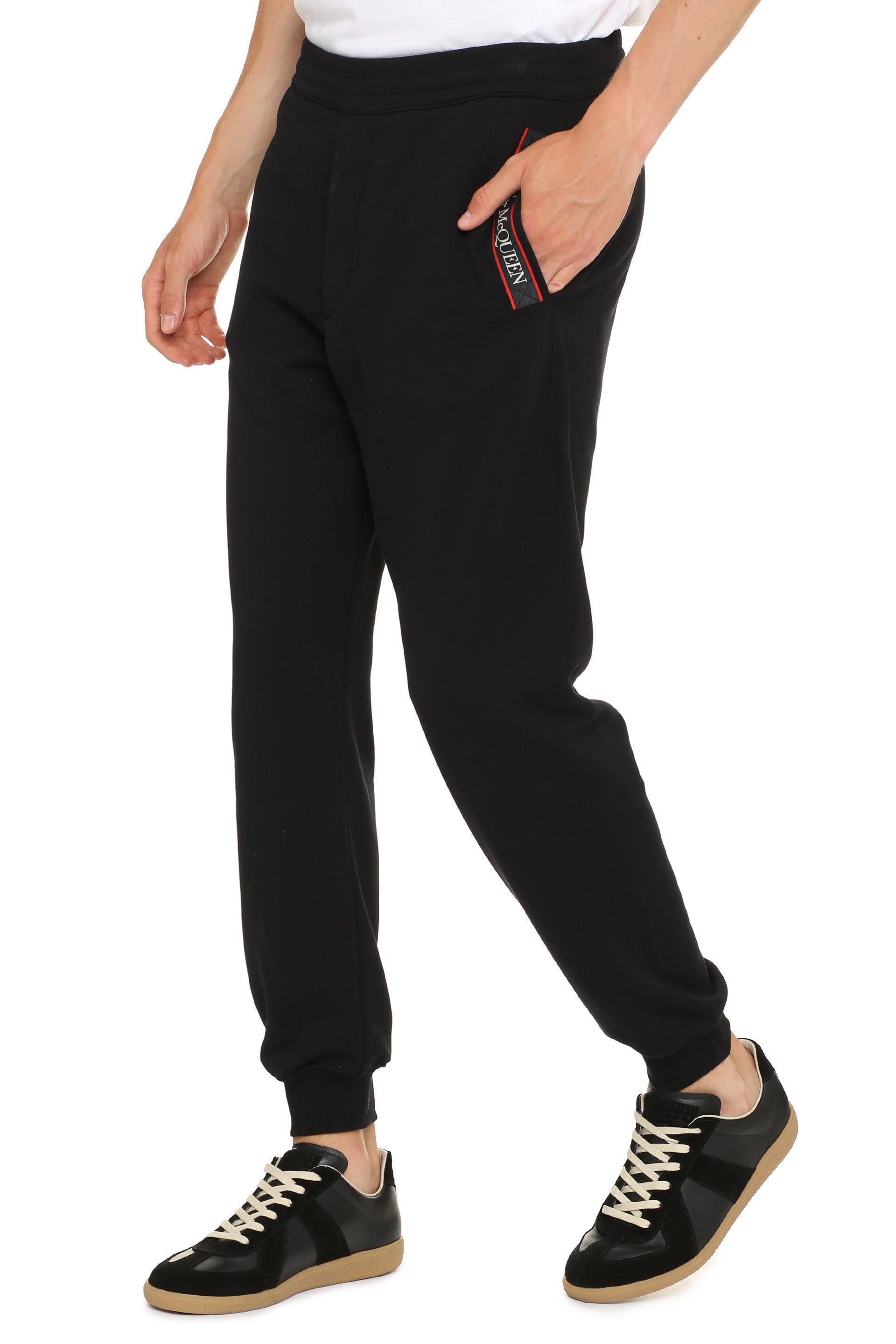 Stretch cotton track-pants