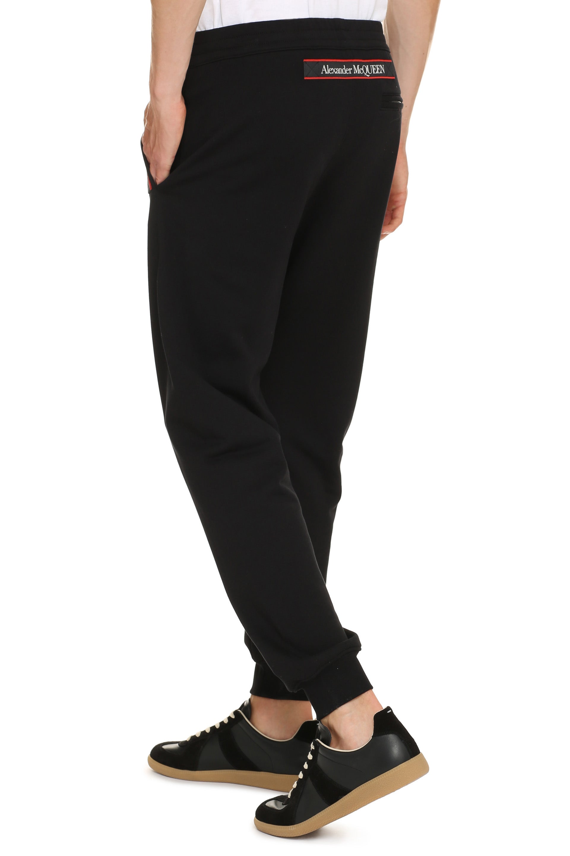 Stretch cotton track-pants