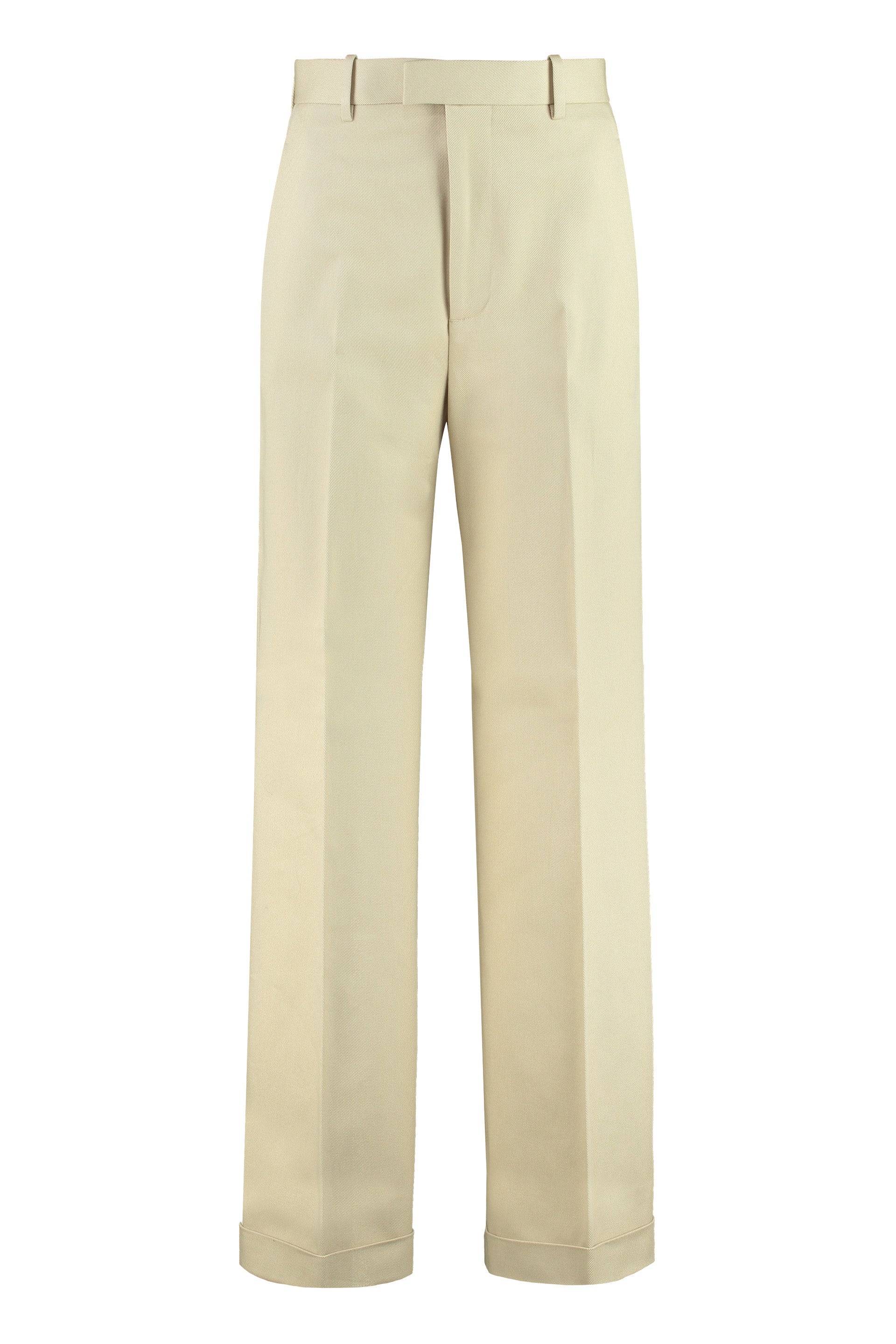High-rise cotton trousers