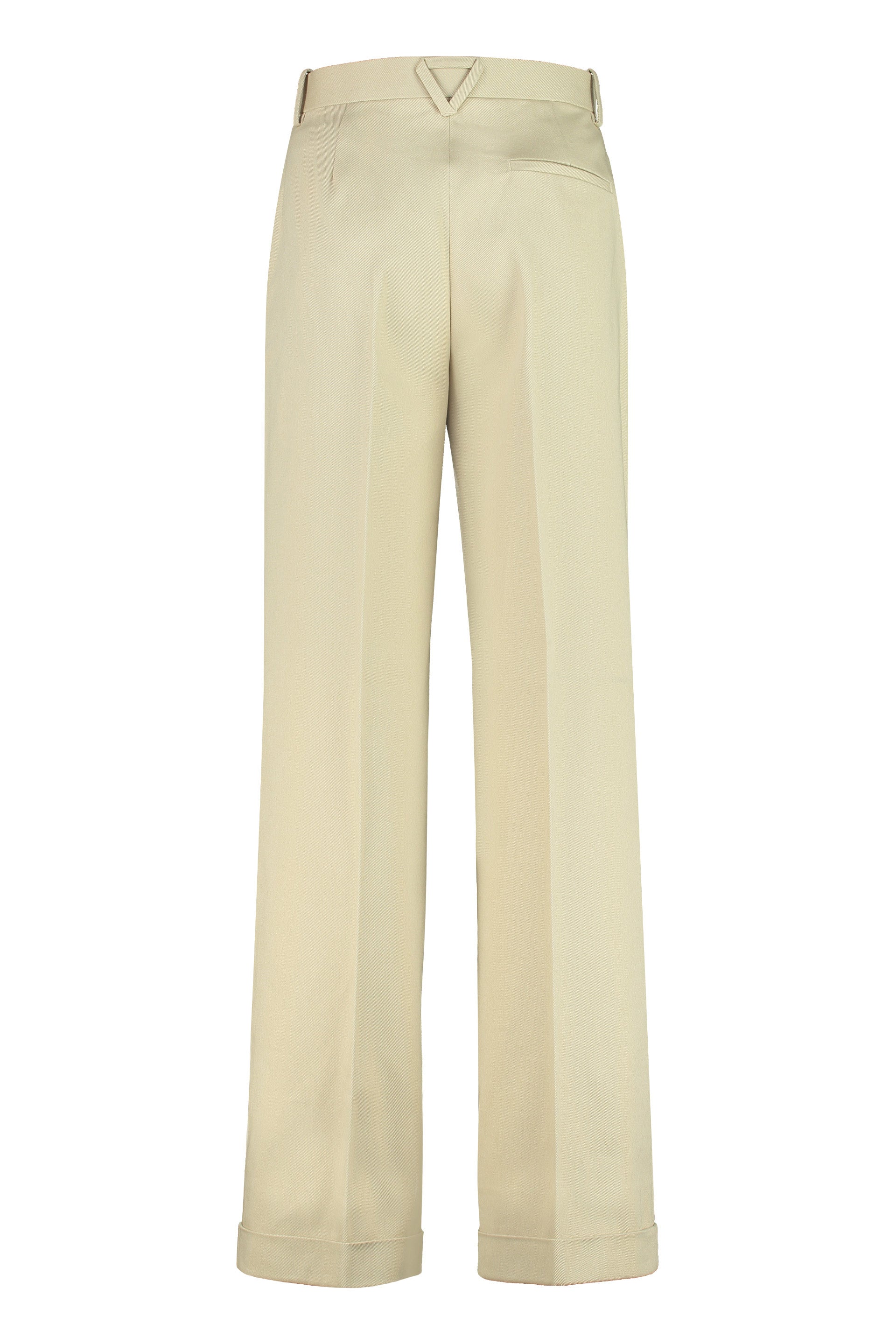 High-rise cotton trousers