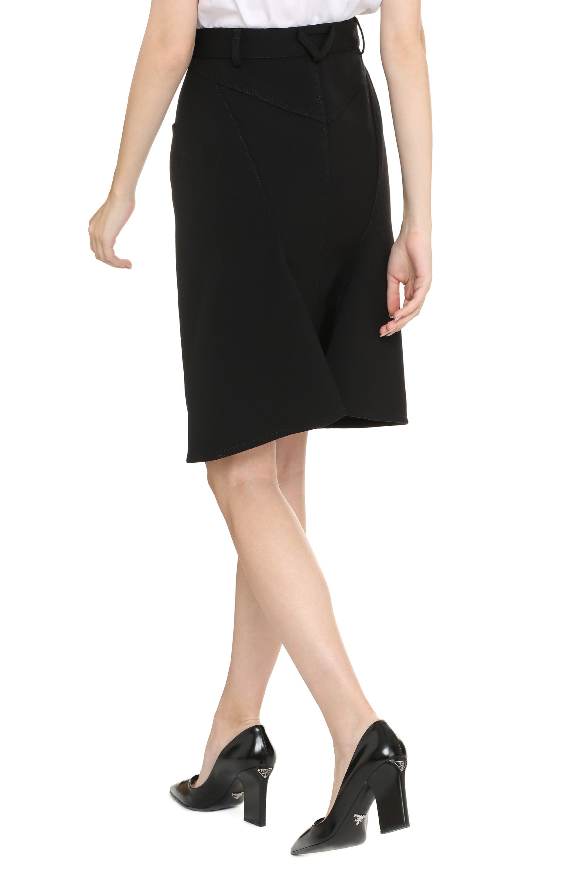 Stretch wool skirt