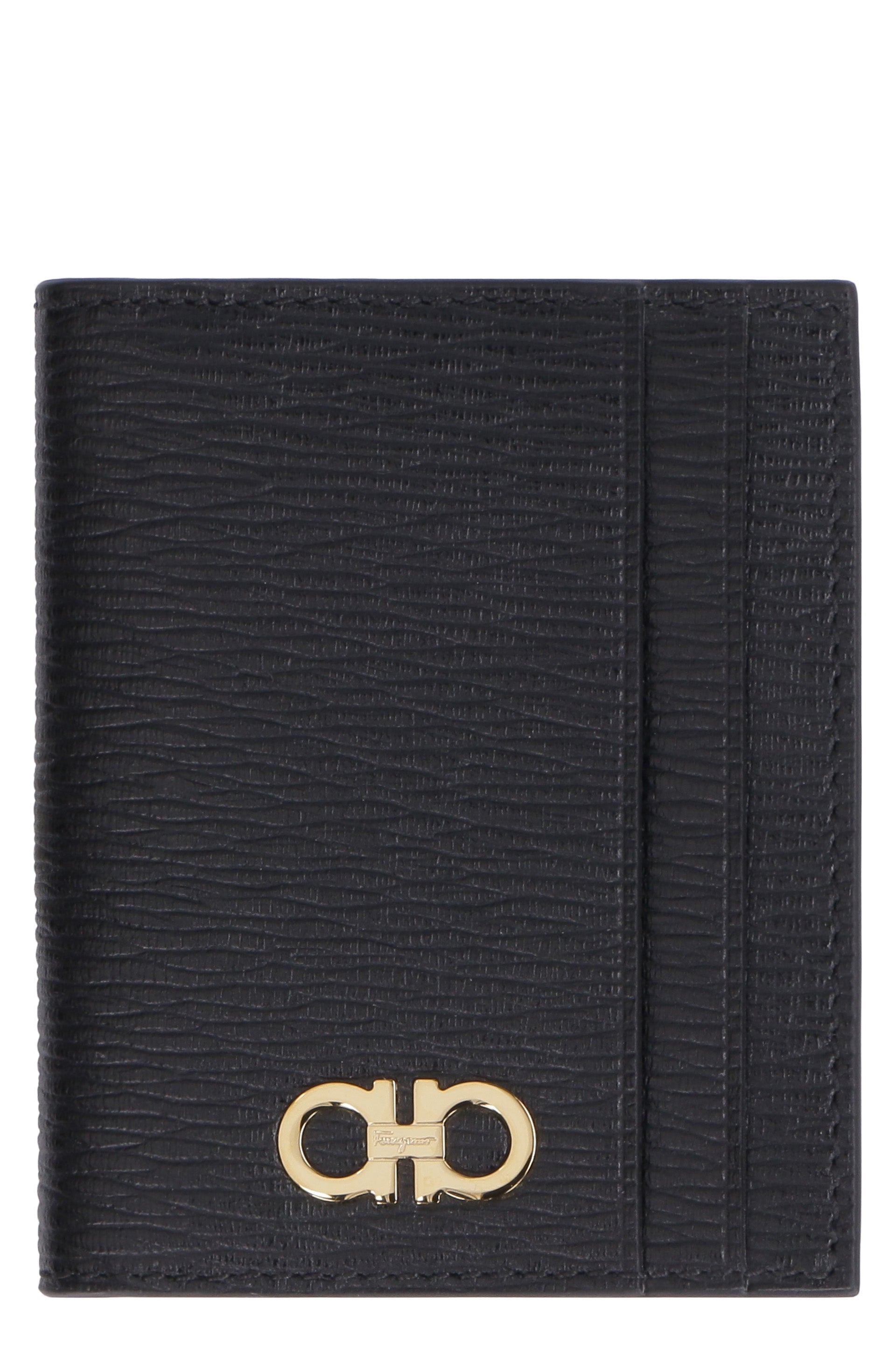 Gancini leather card holder