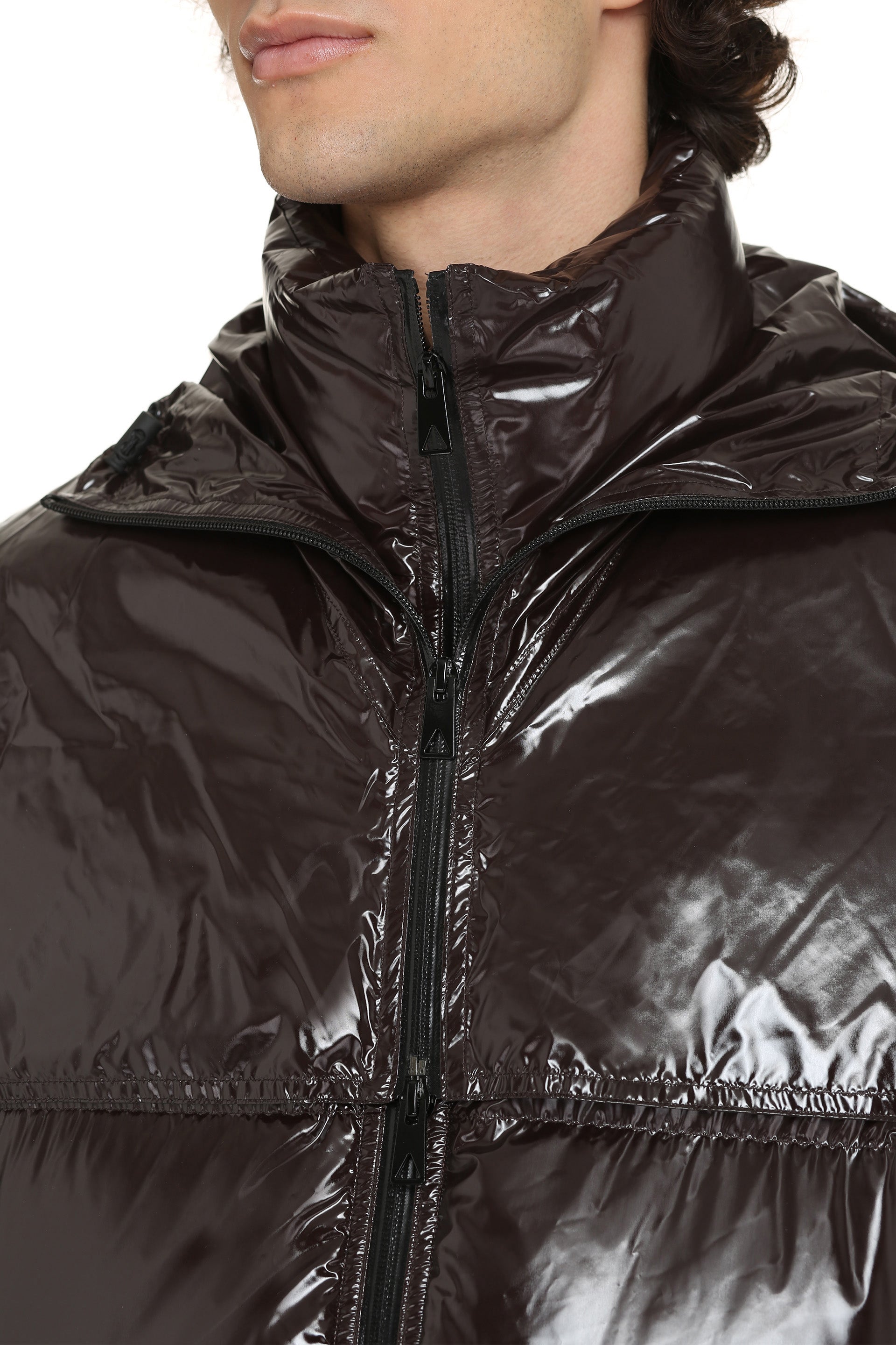 Hooded down jacket