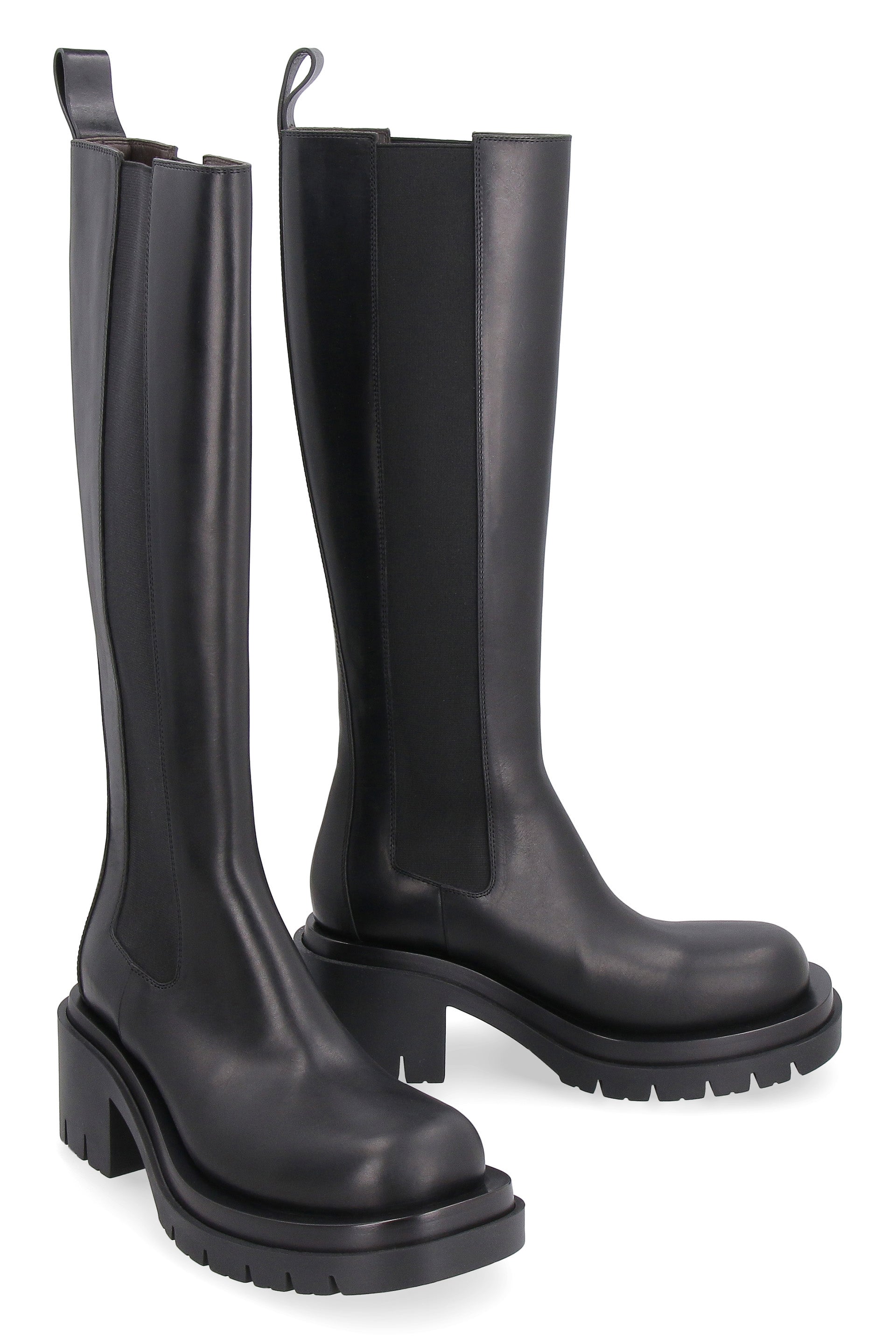 Lug leather boots