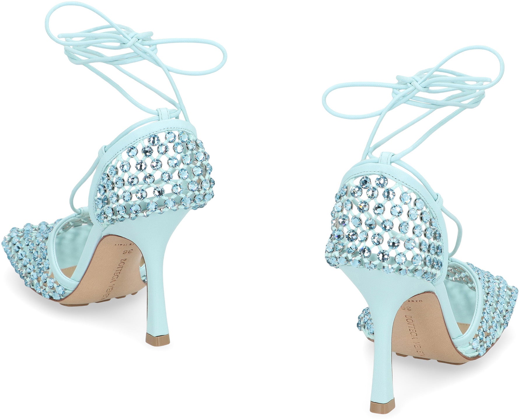 Sparkle Stretch heeled sandals