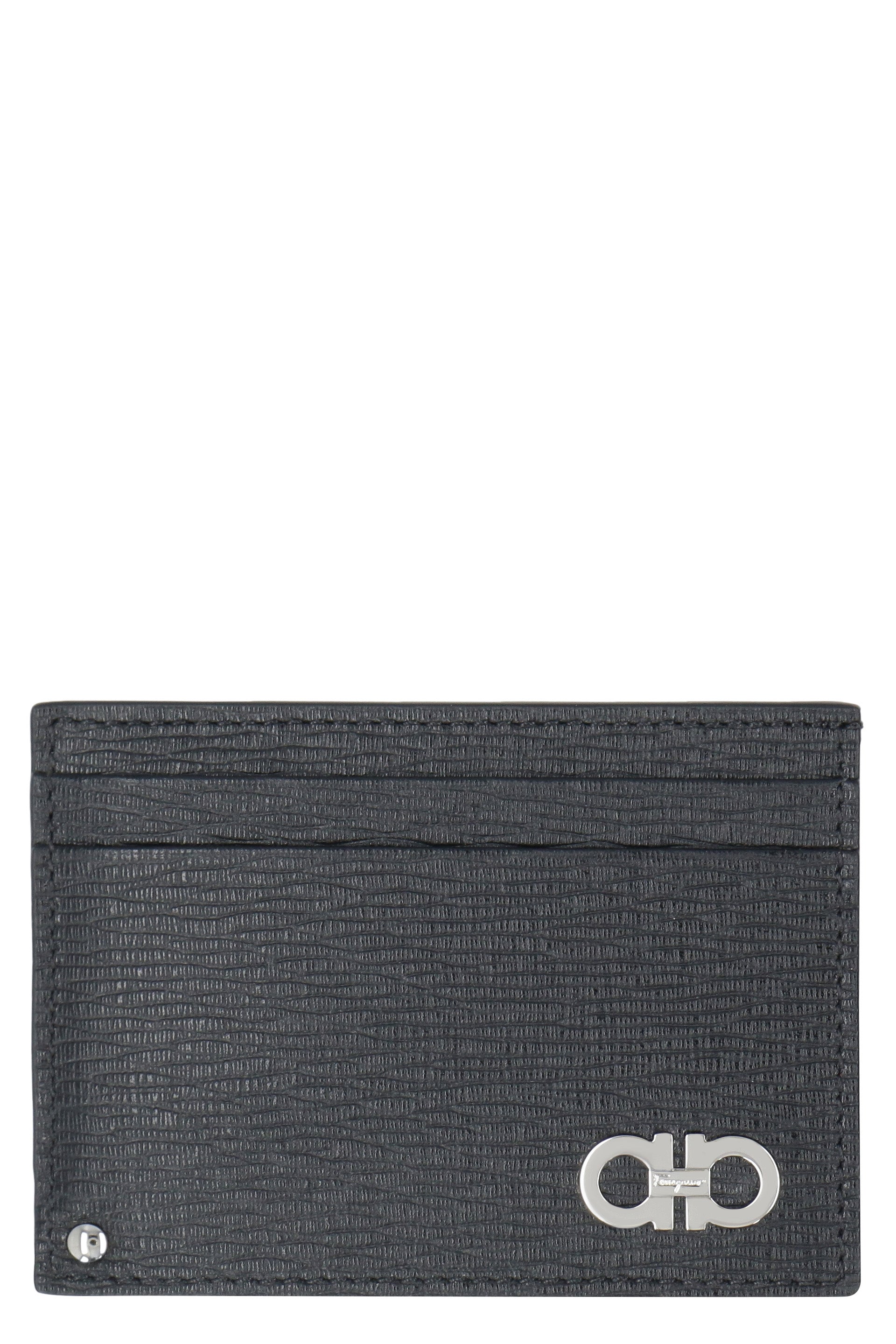 Gancini leather card holder