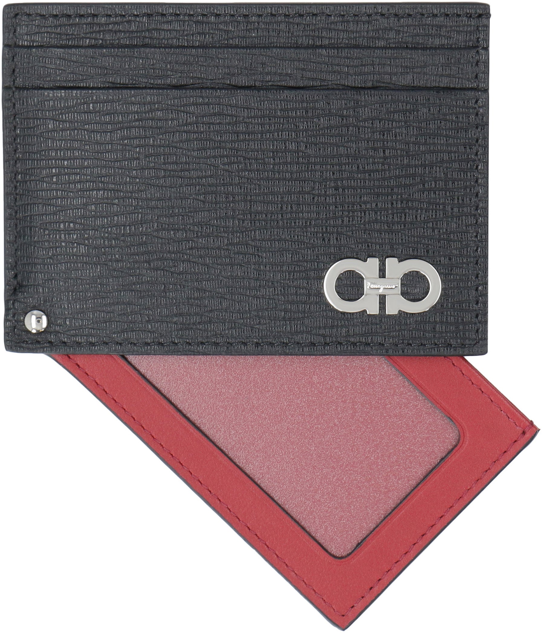 Gancini leather card holder