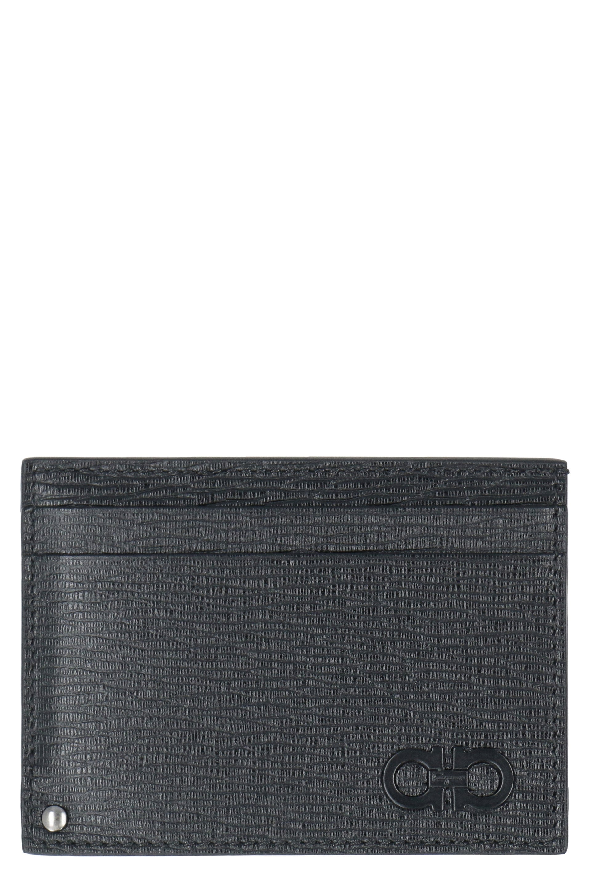 Gancini leather card holder