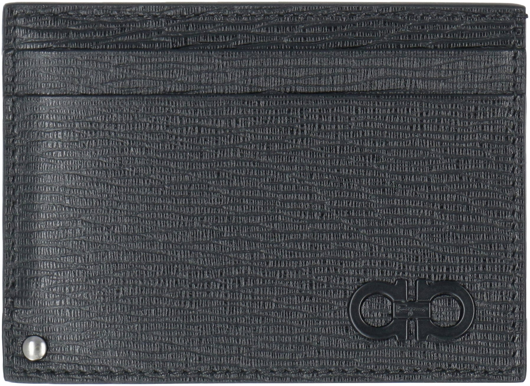 Gancini leather card holder