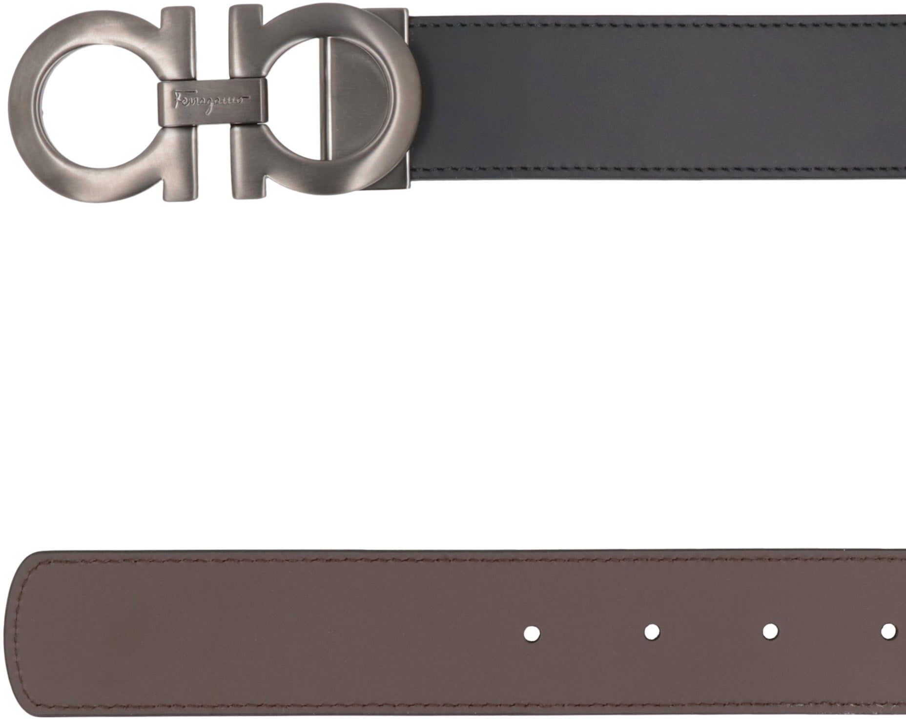 Reversible leather belt