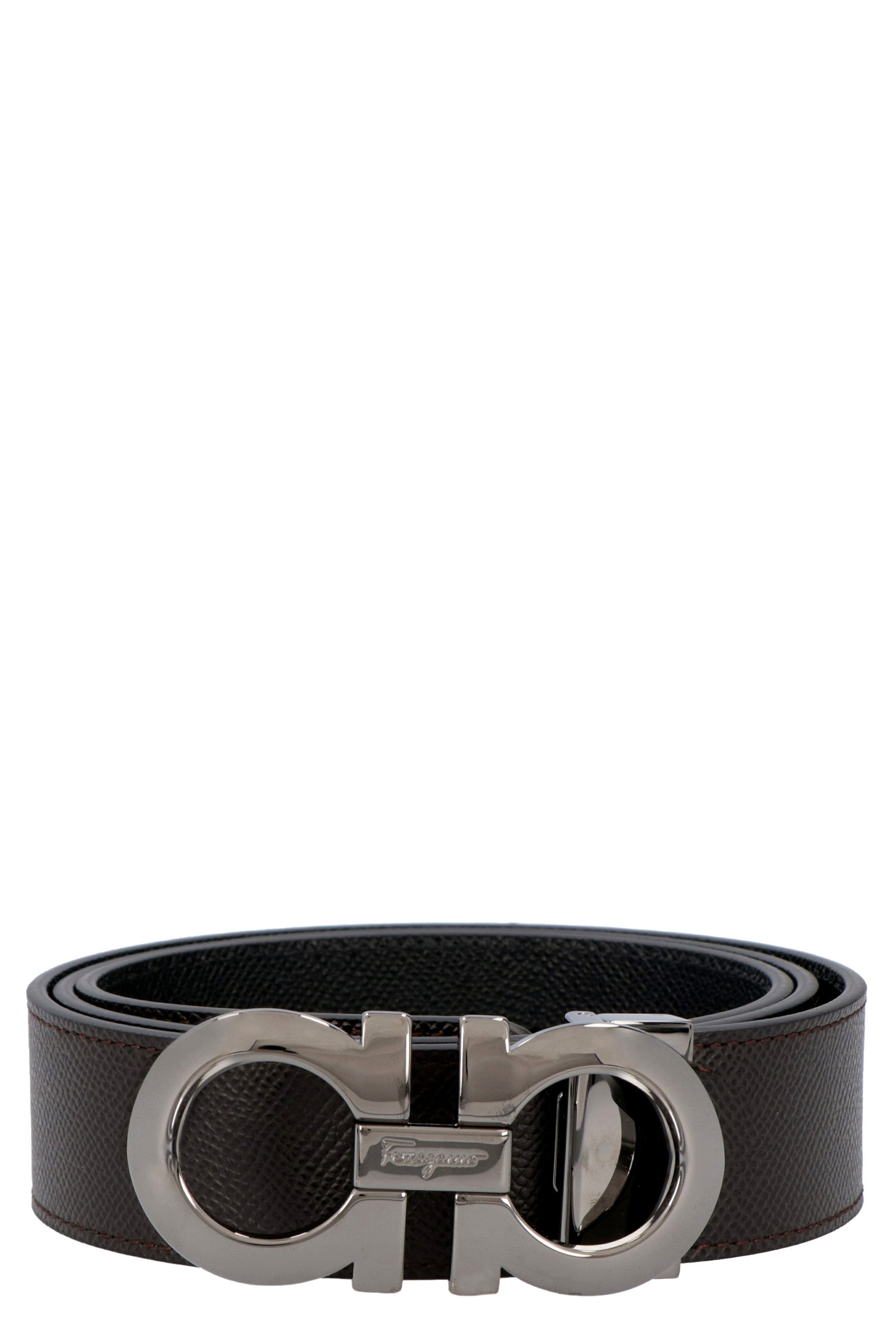 Gancini reversible leather belt