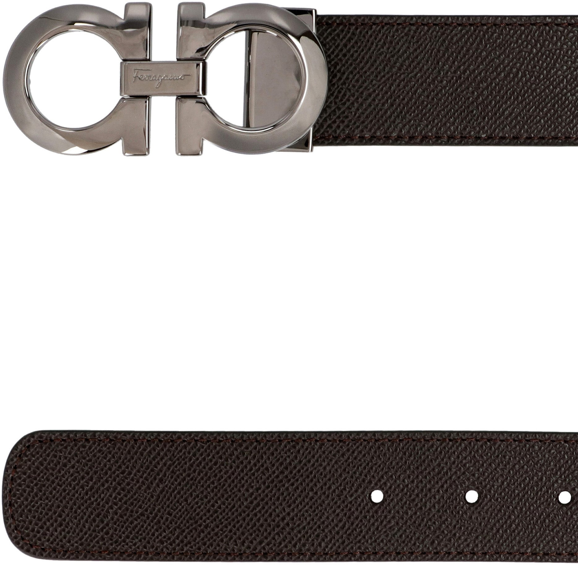 Gancini reversible leather belt