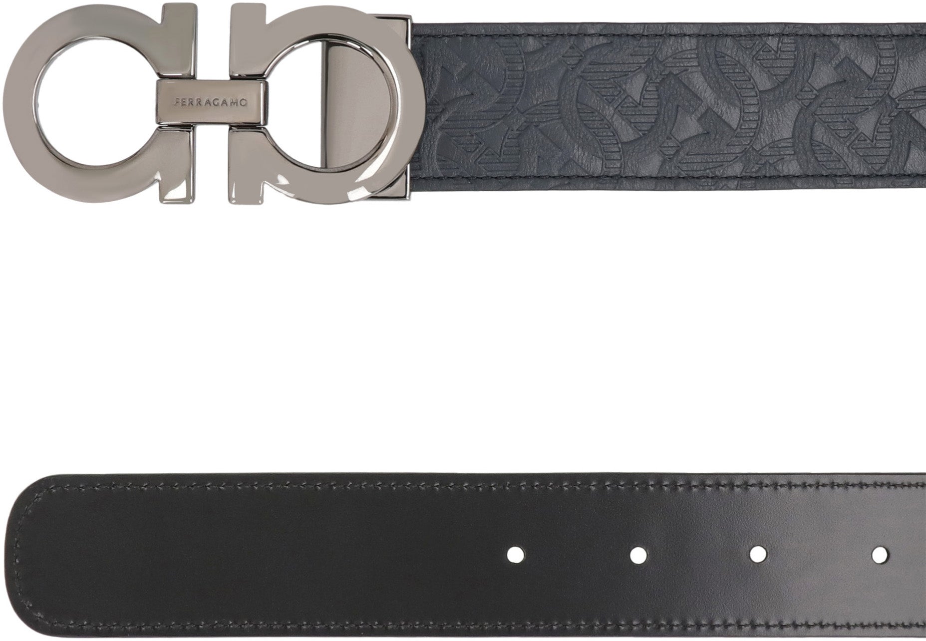 Logo buckle leather belt