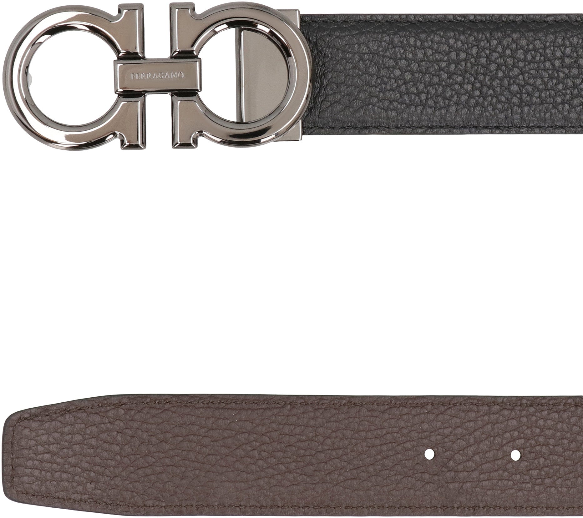 Gancini reversible leather belt