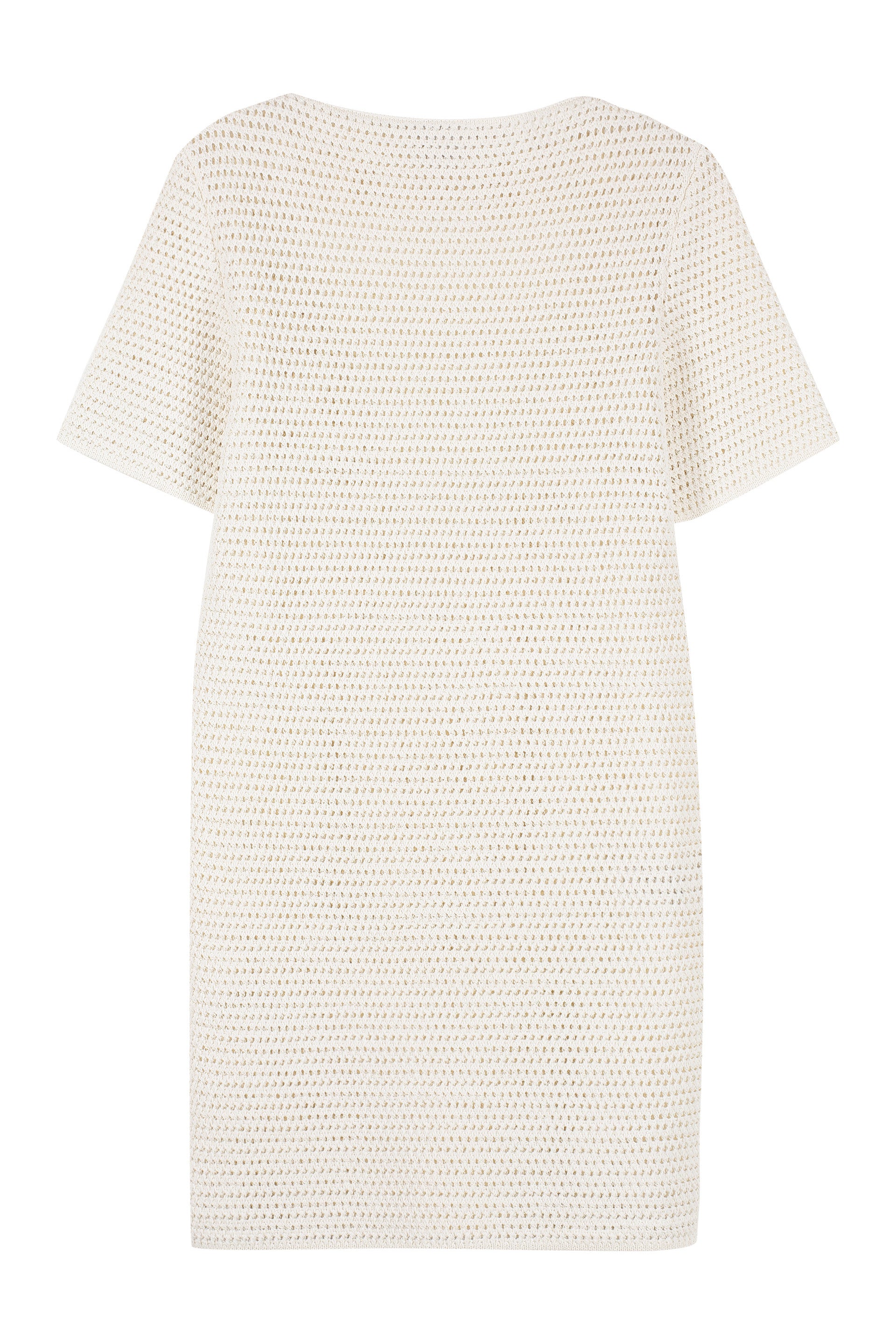 Lace-effect knitted dress