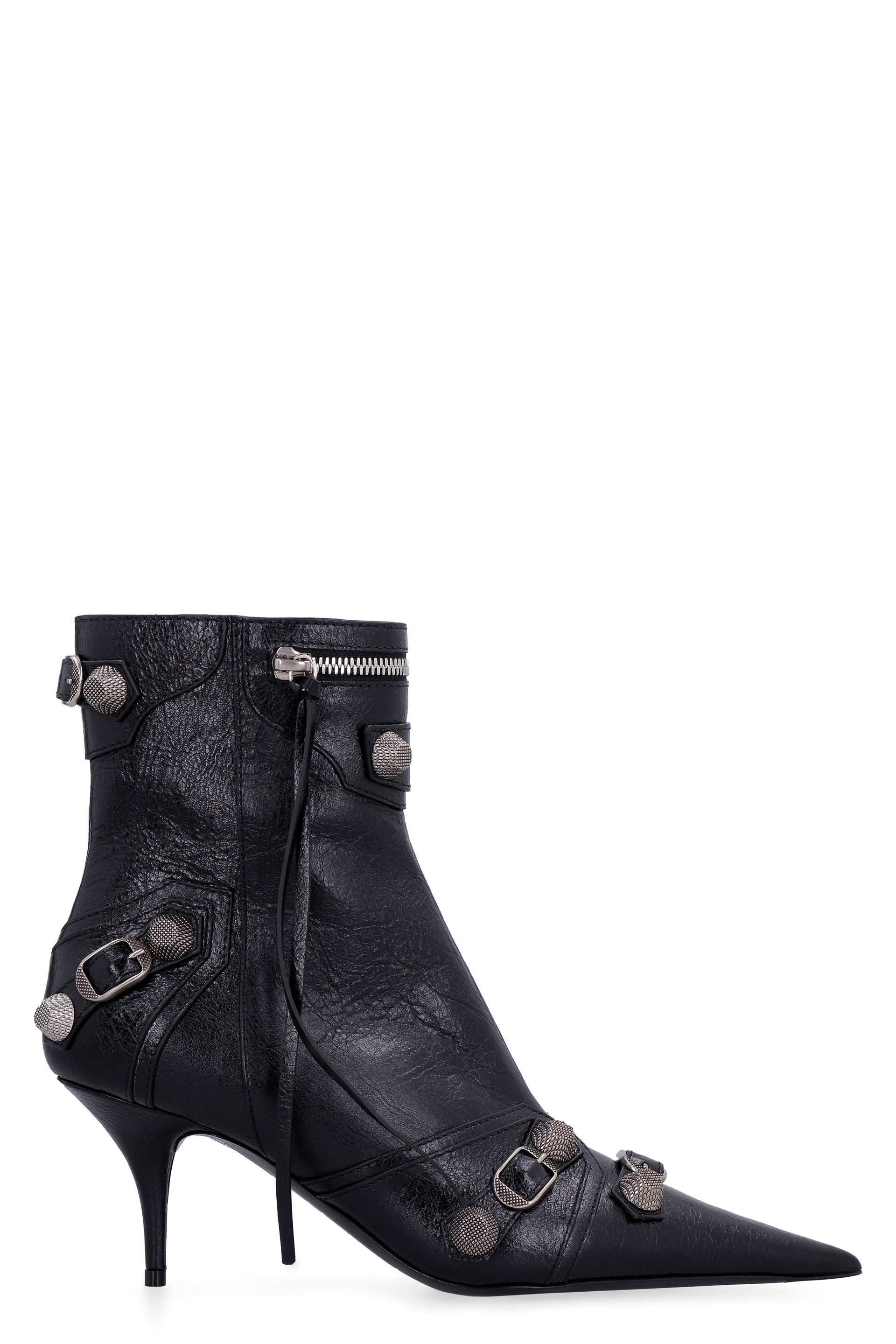 Cagole patent pointy toe ankle boots