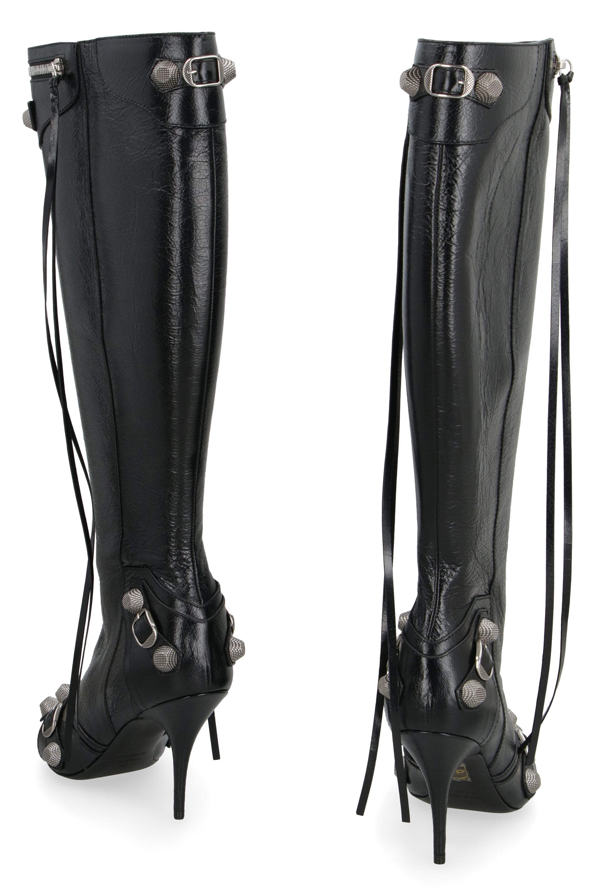 Cagole leather pointy-toe boots