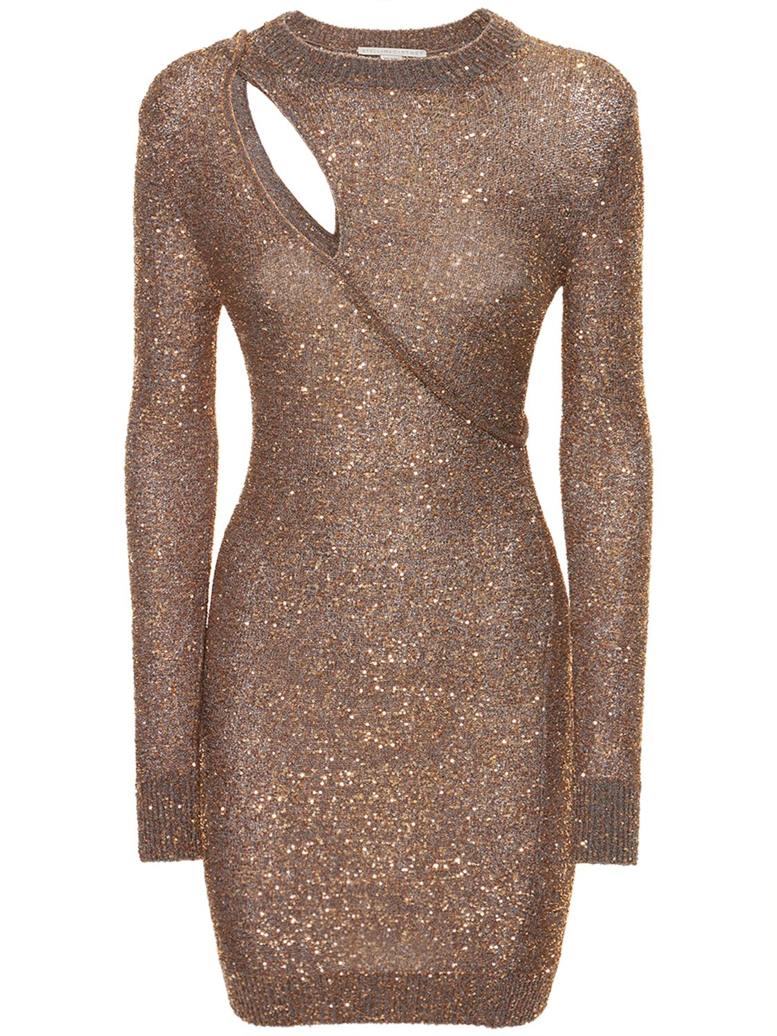 Brown Fitted Dress with Long Sleeves Elegant