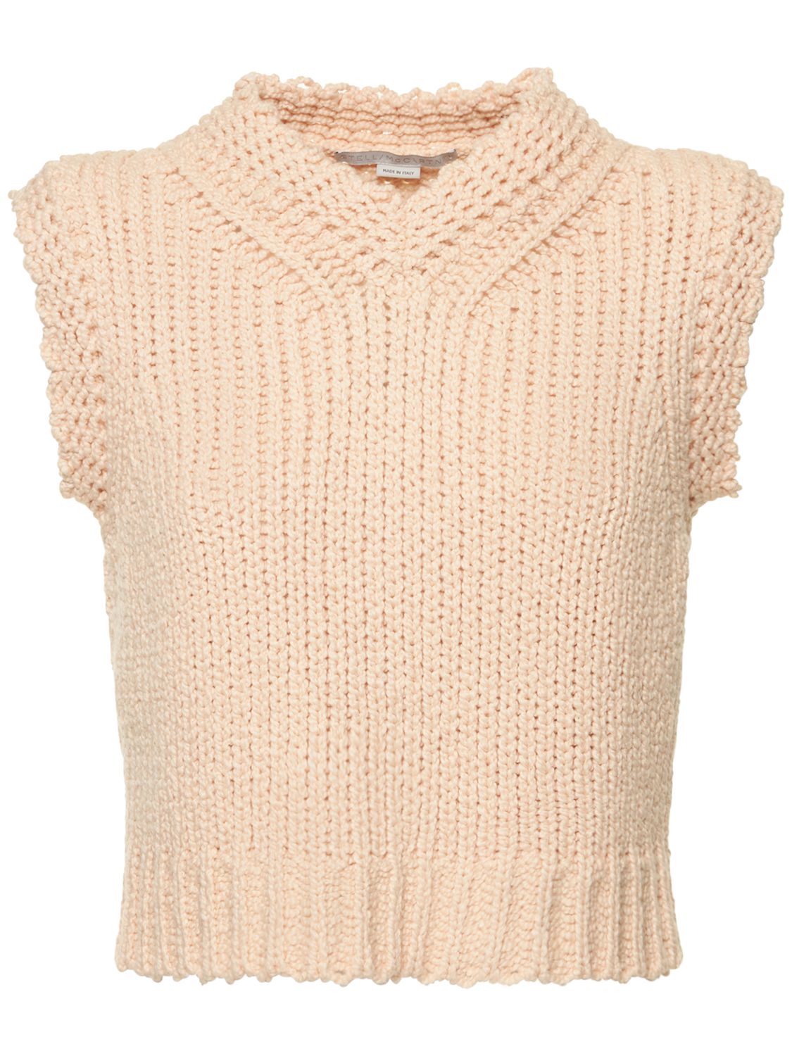 Sweater without sleeves with elegant collar