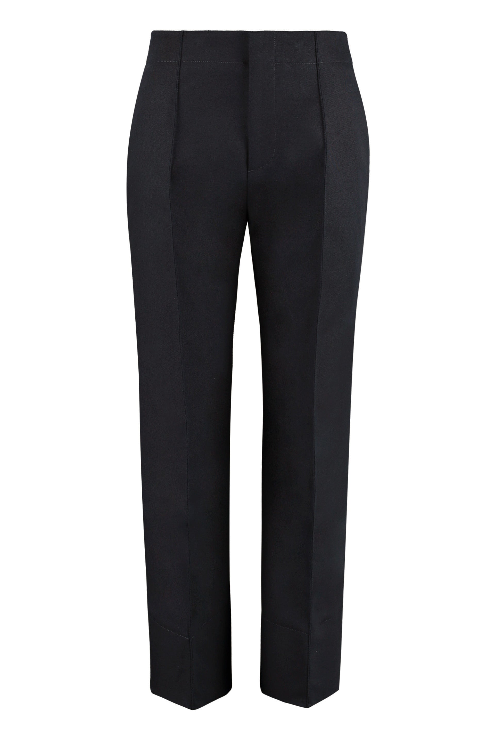 High-rise cotton trousers