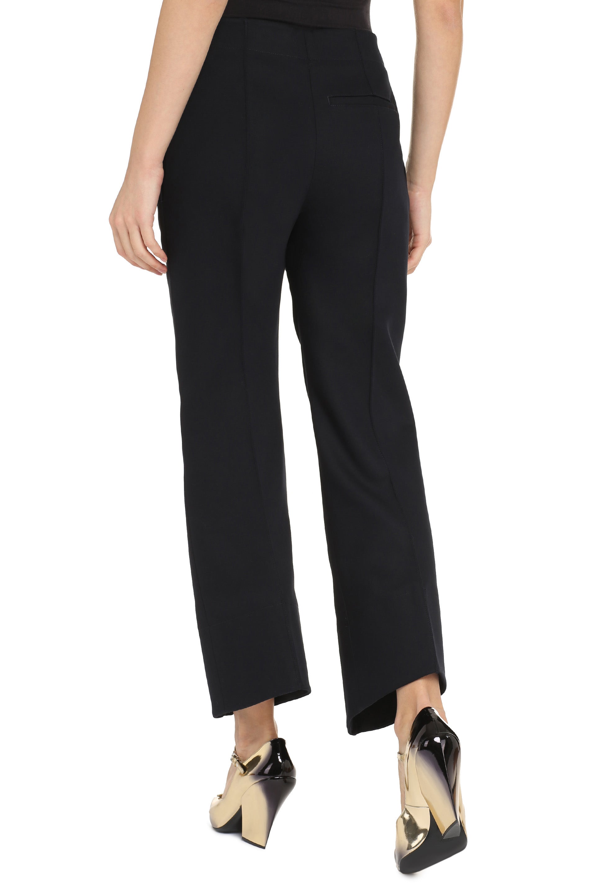 High-rise cotton trousers