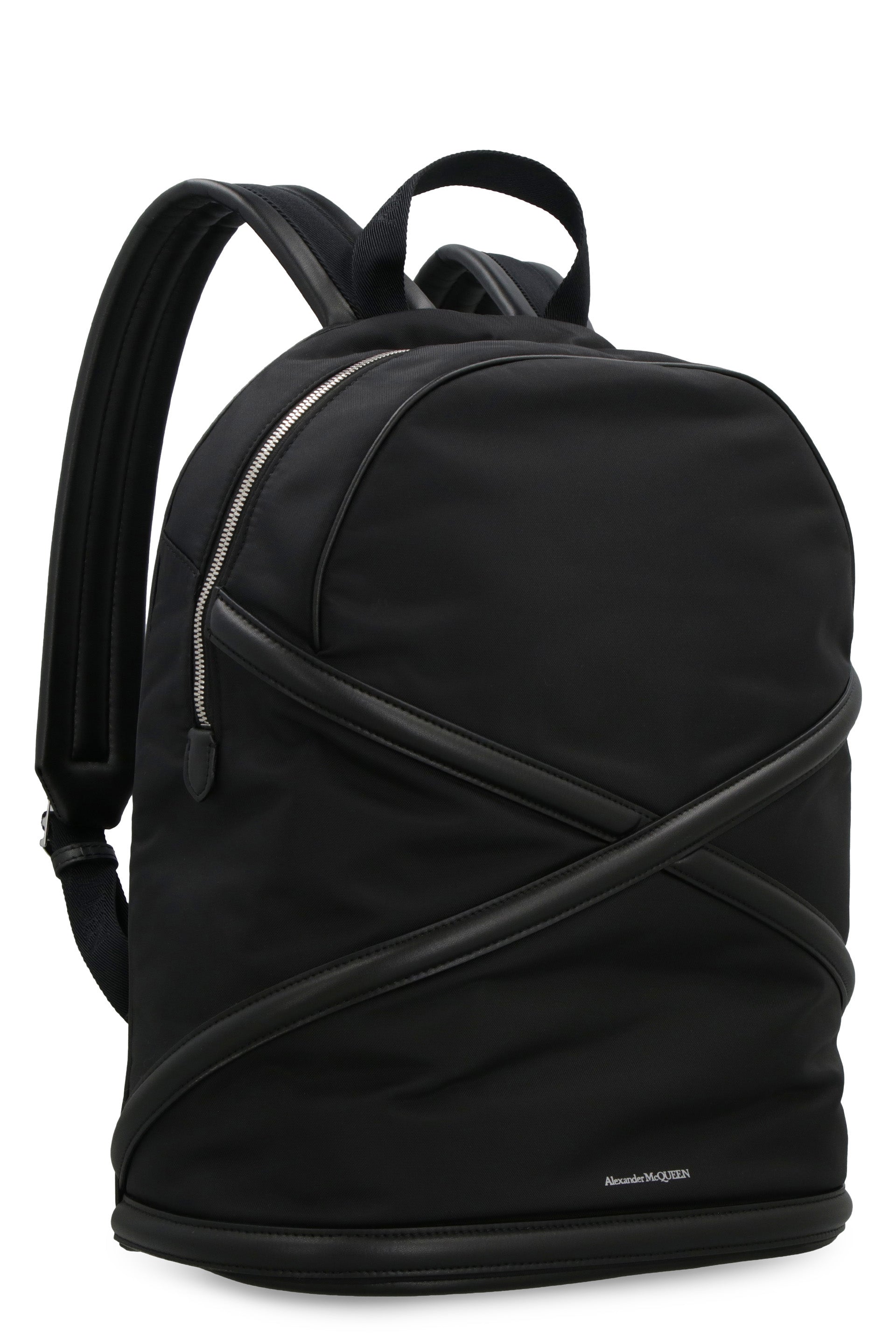 Harness leather details nylon backpack