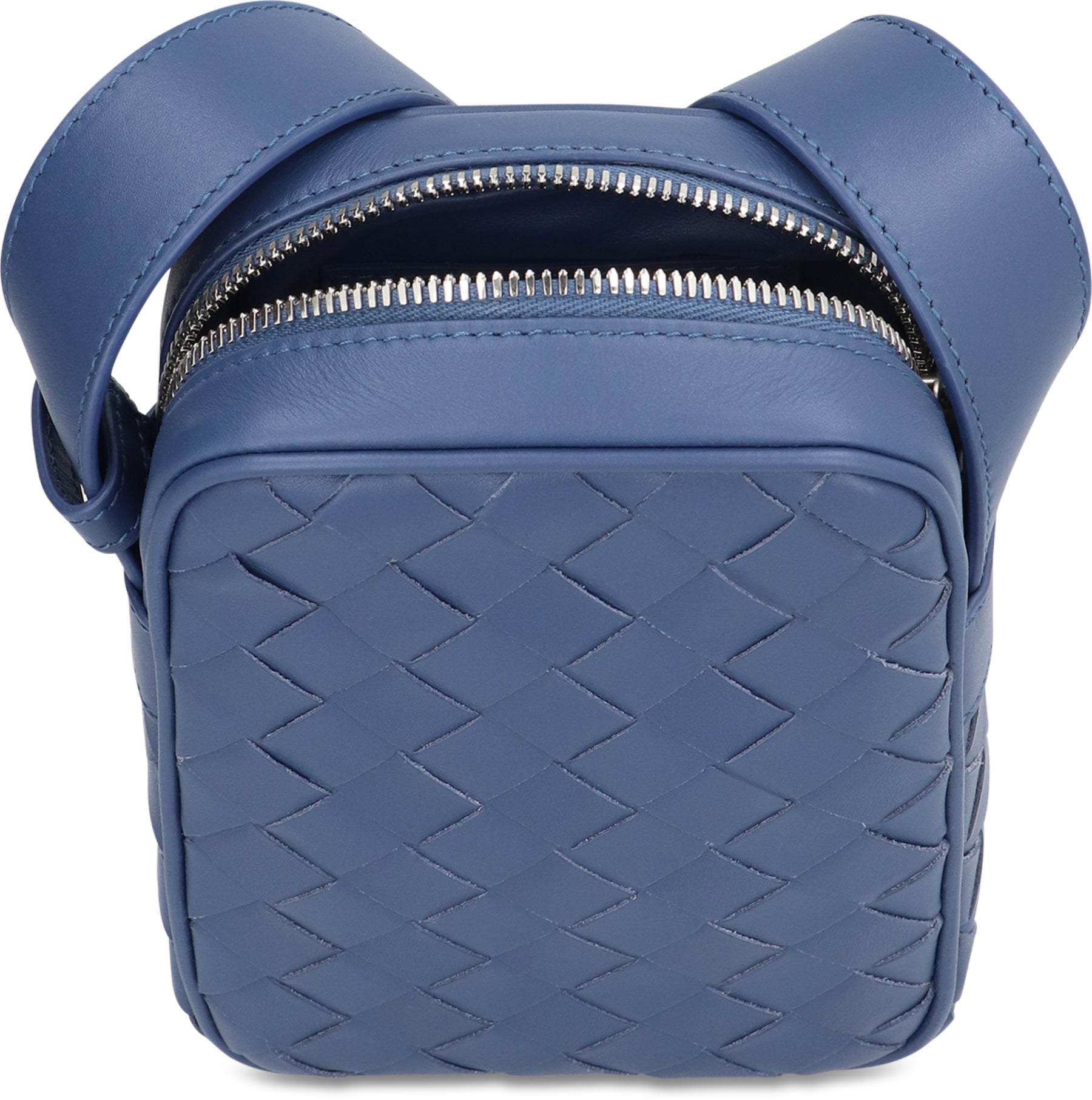 Intrecciato zipped phone pouch