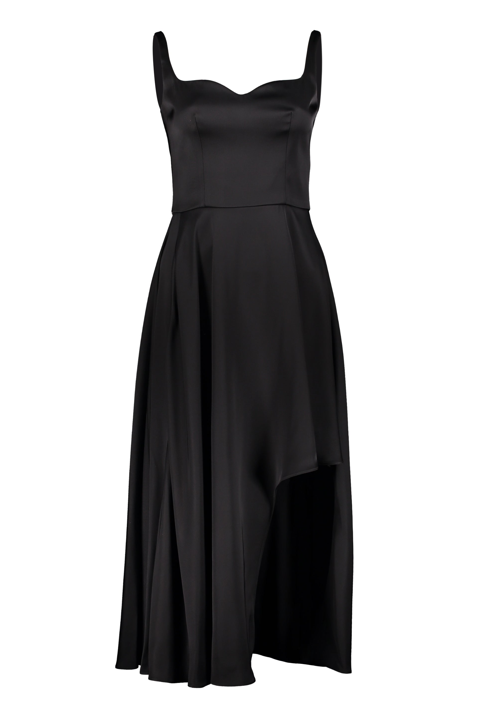 Asymmetric hem midi dress