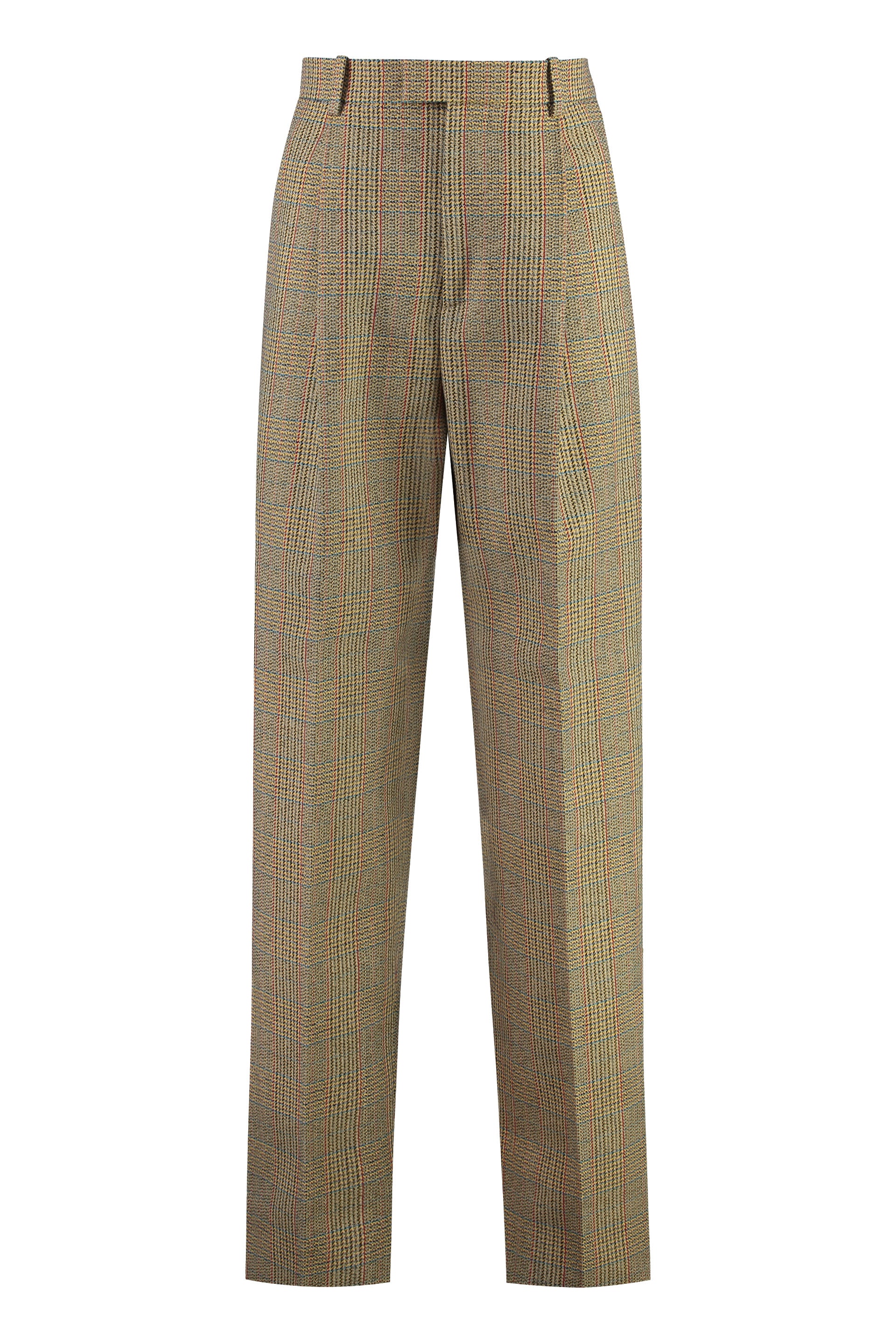 Prince of Wales checked wool trousers