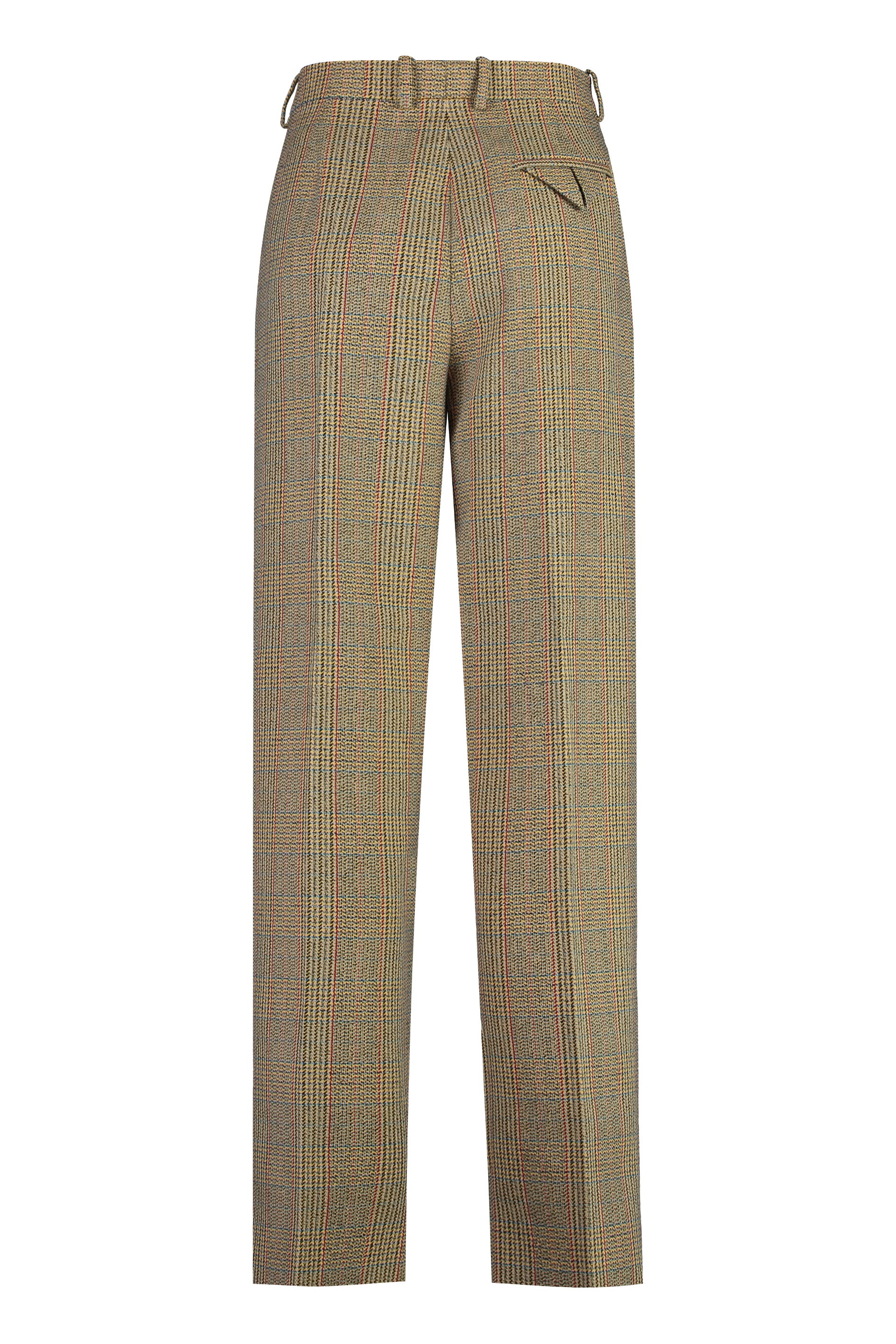 Prince of Wales checked wool trousers