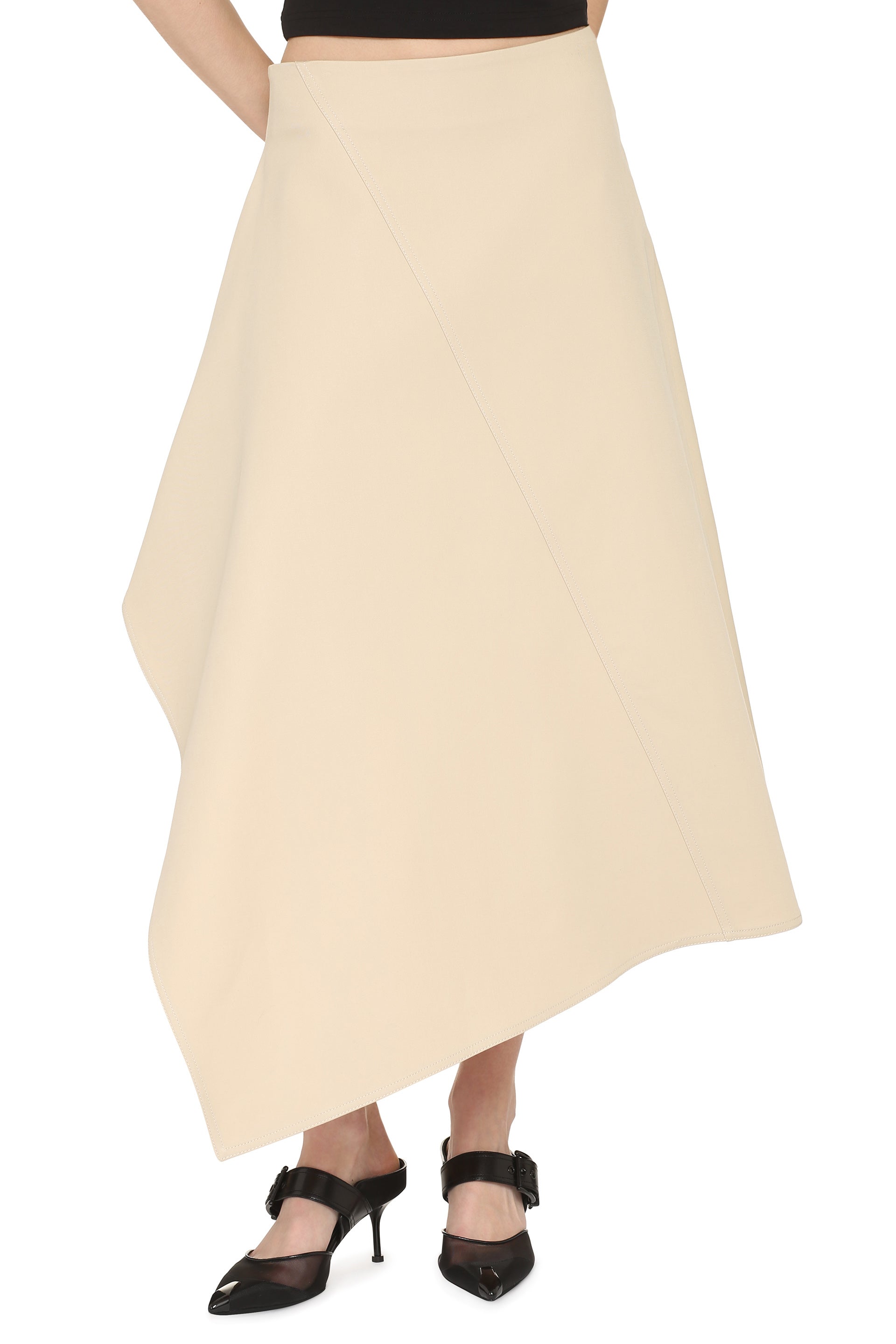 Cotton midi skirt